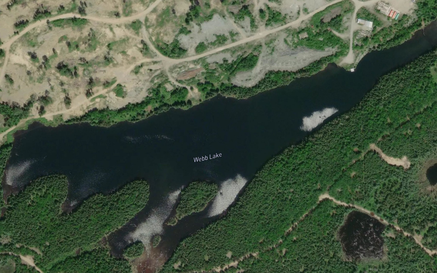 Satellite map of the Webb Lake