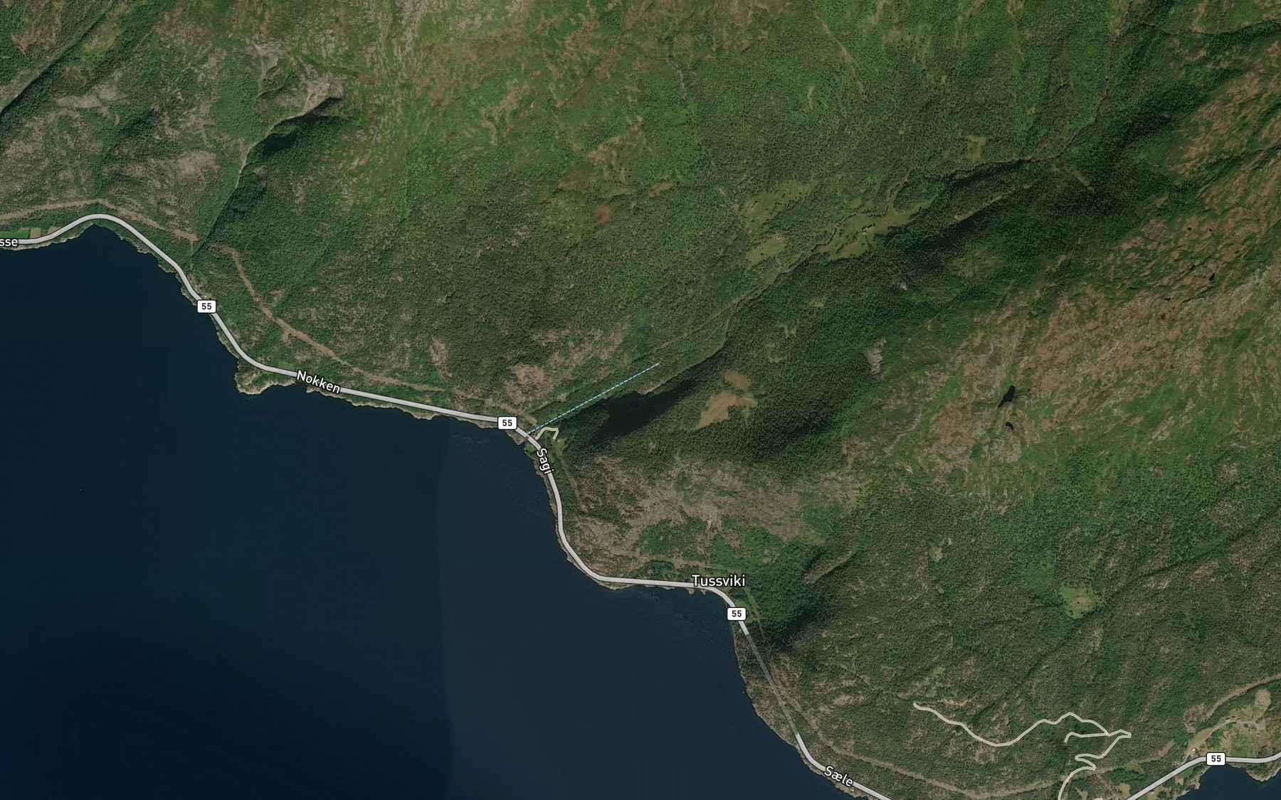 Satellite map of the Tennefossen