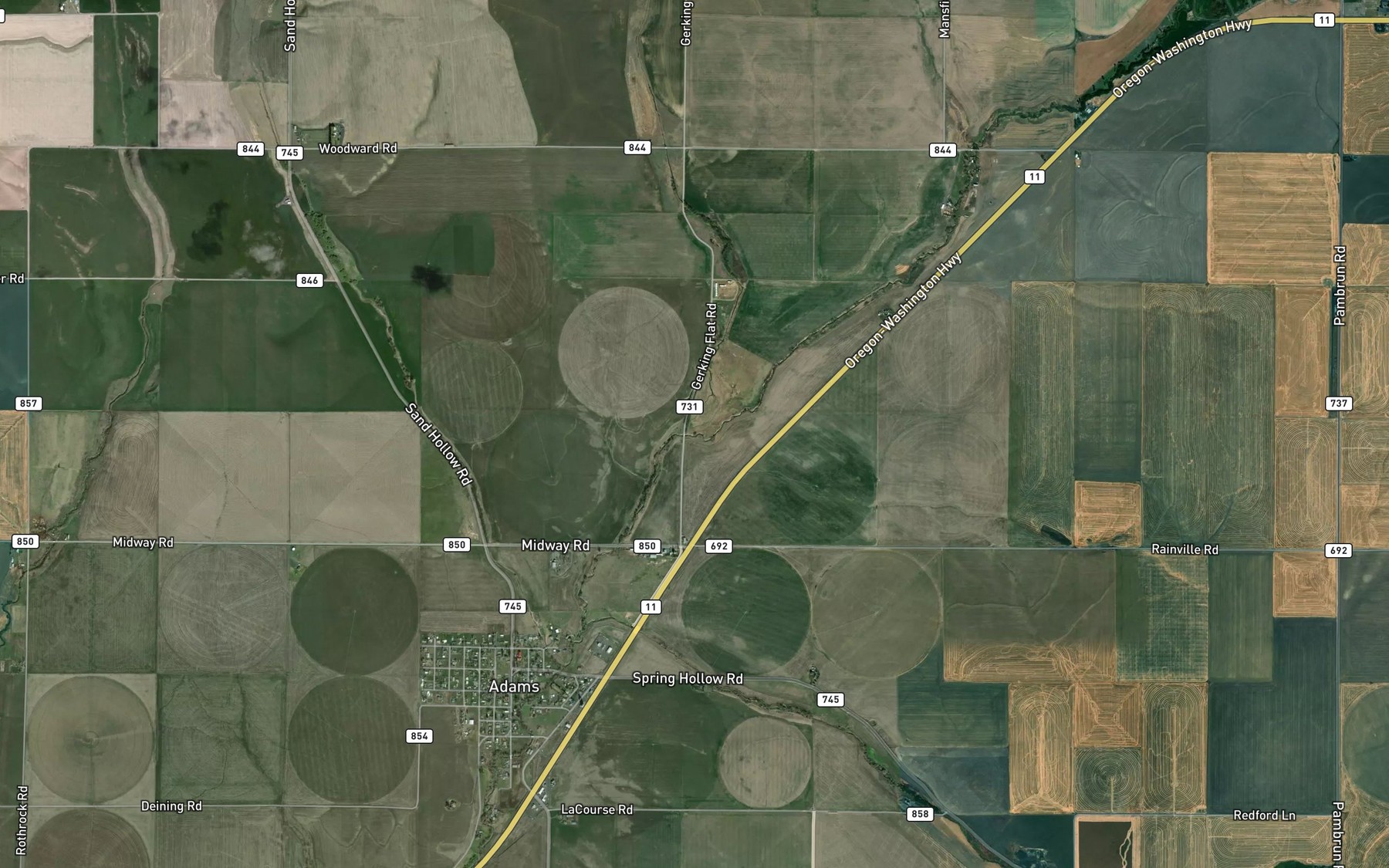 Satellite map of the Gerking Creek