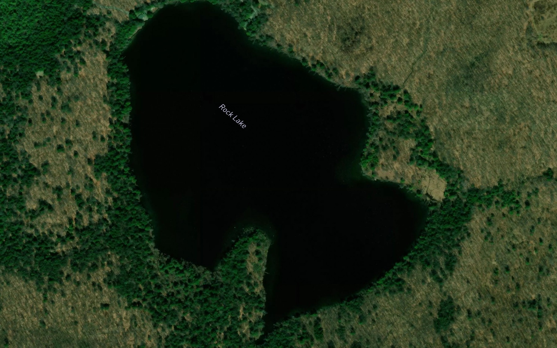 Satellite map of the Rock Lake