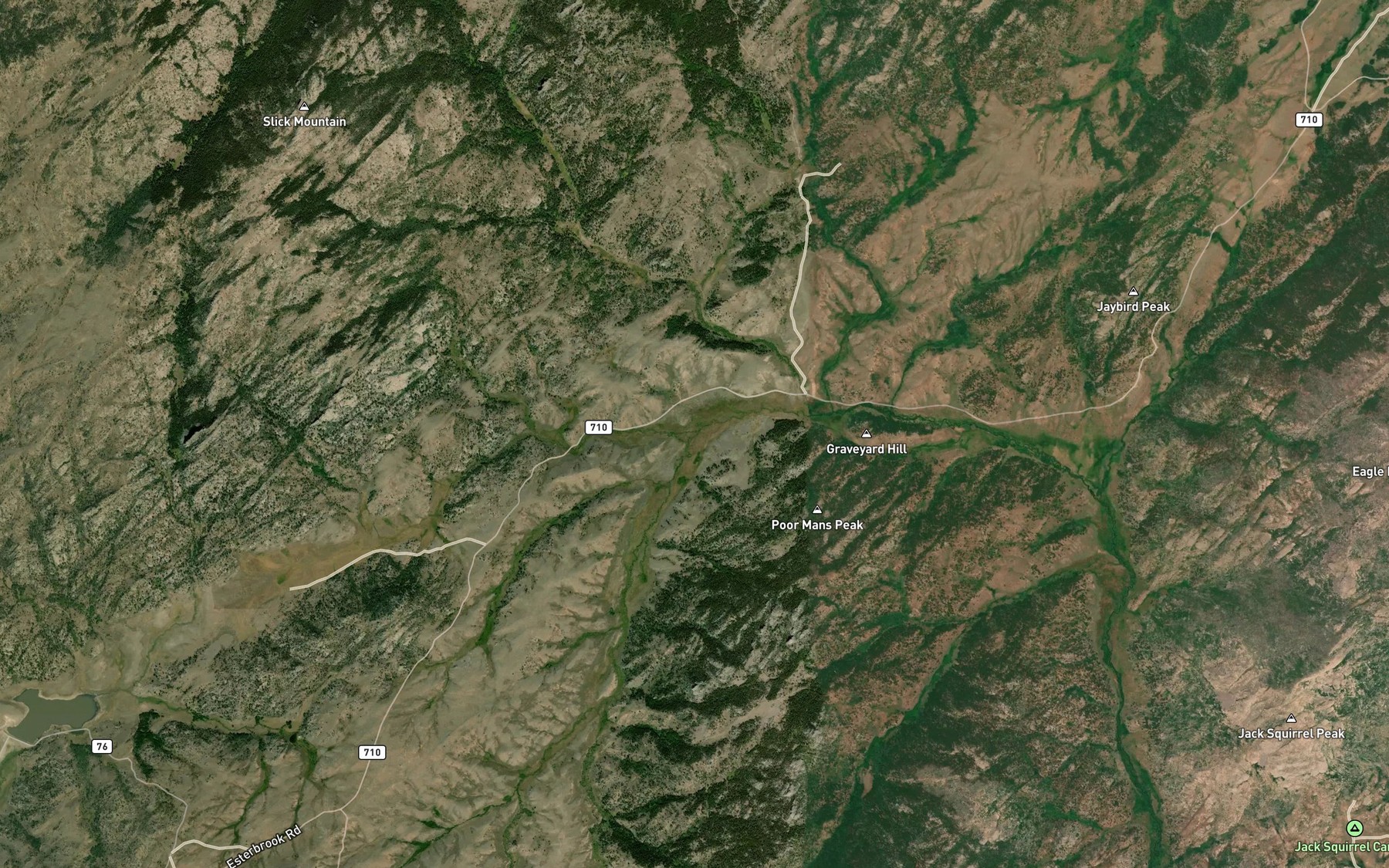 Satellite map of the Sheldon Creek