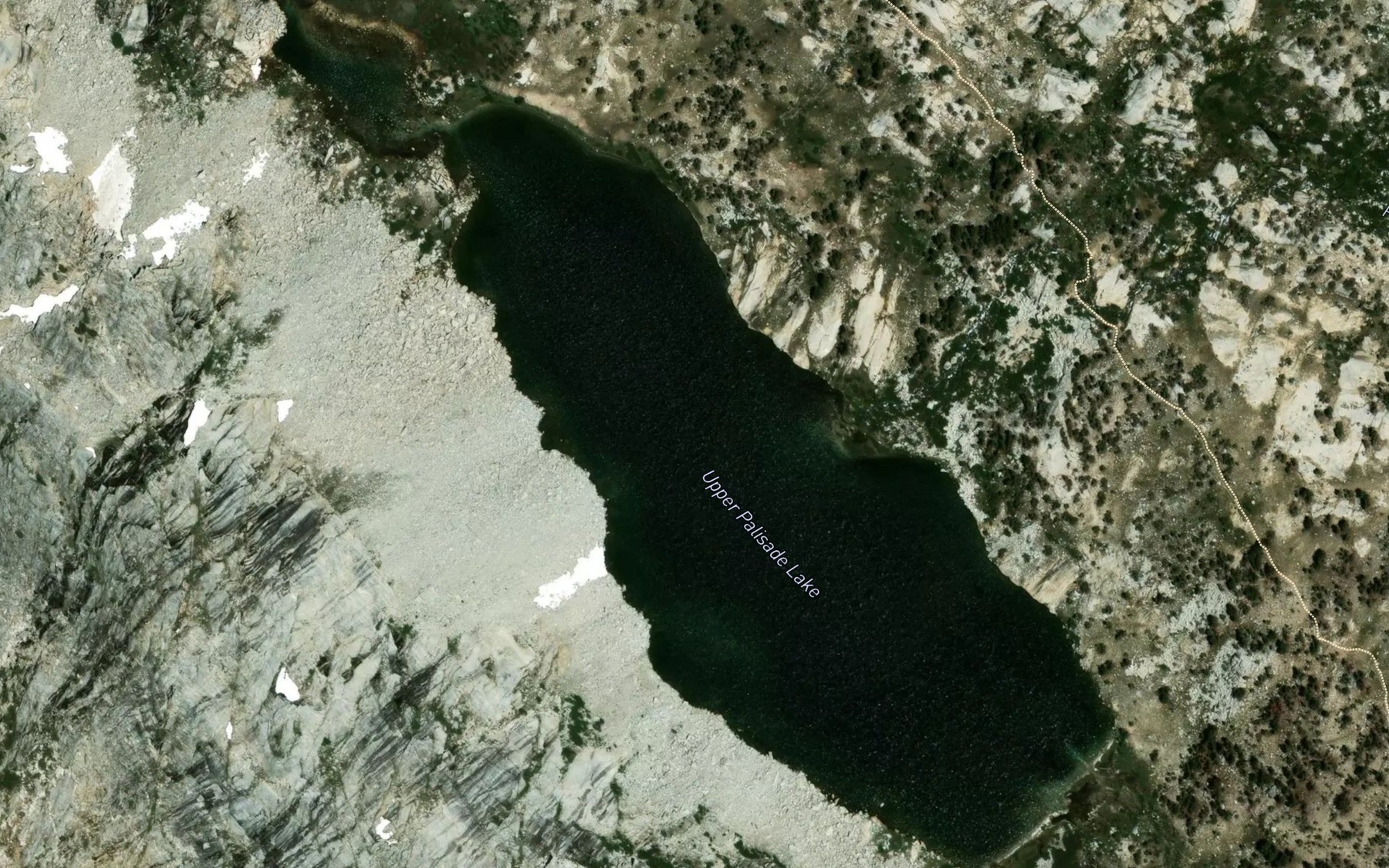 Satellite map of the Palisade Lakes