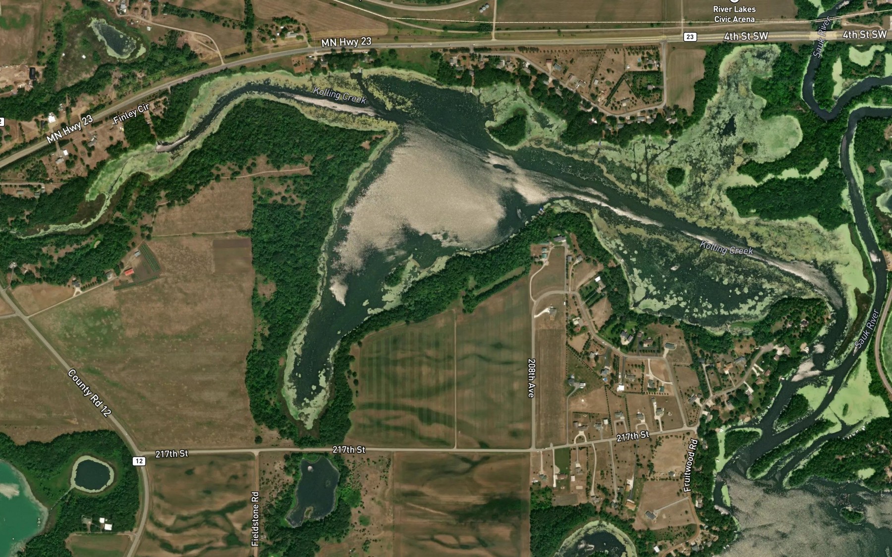 Satellite map of the Becker Lake