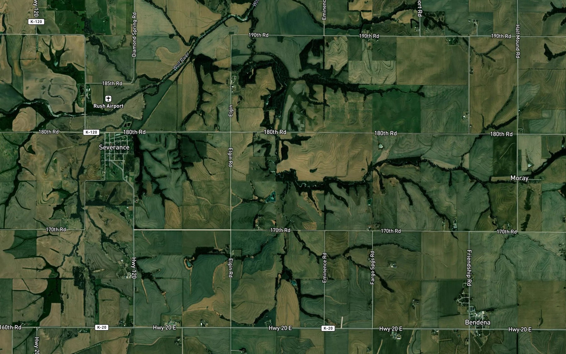 Satellite map of the Springs Branch