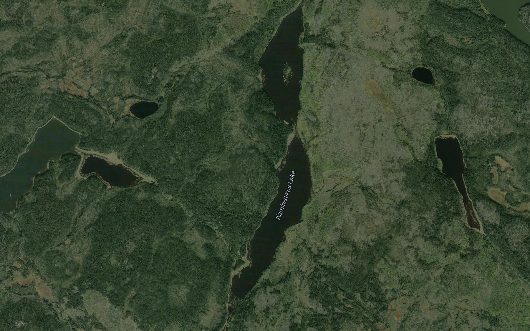 Satellite map of the Kaministikos Lake