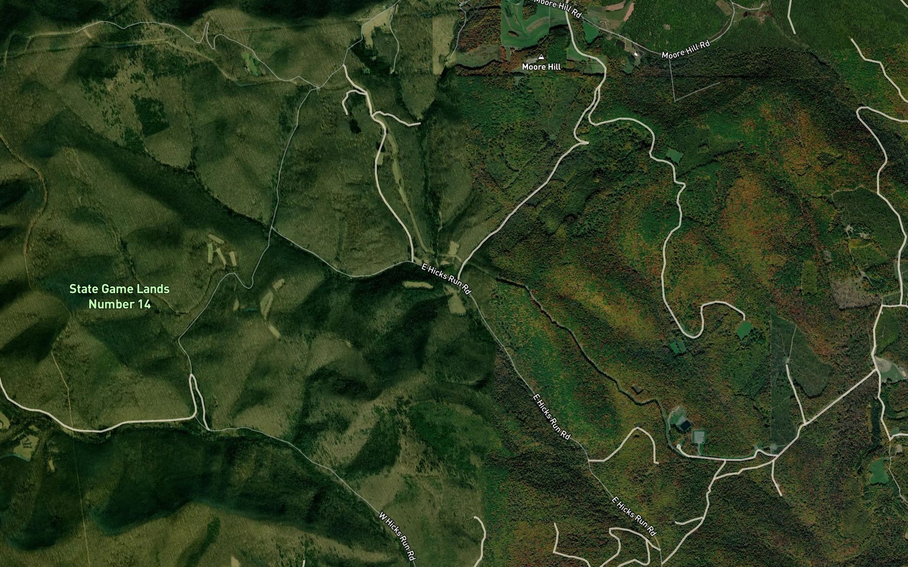 Satellite map of the Bell Run