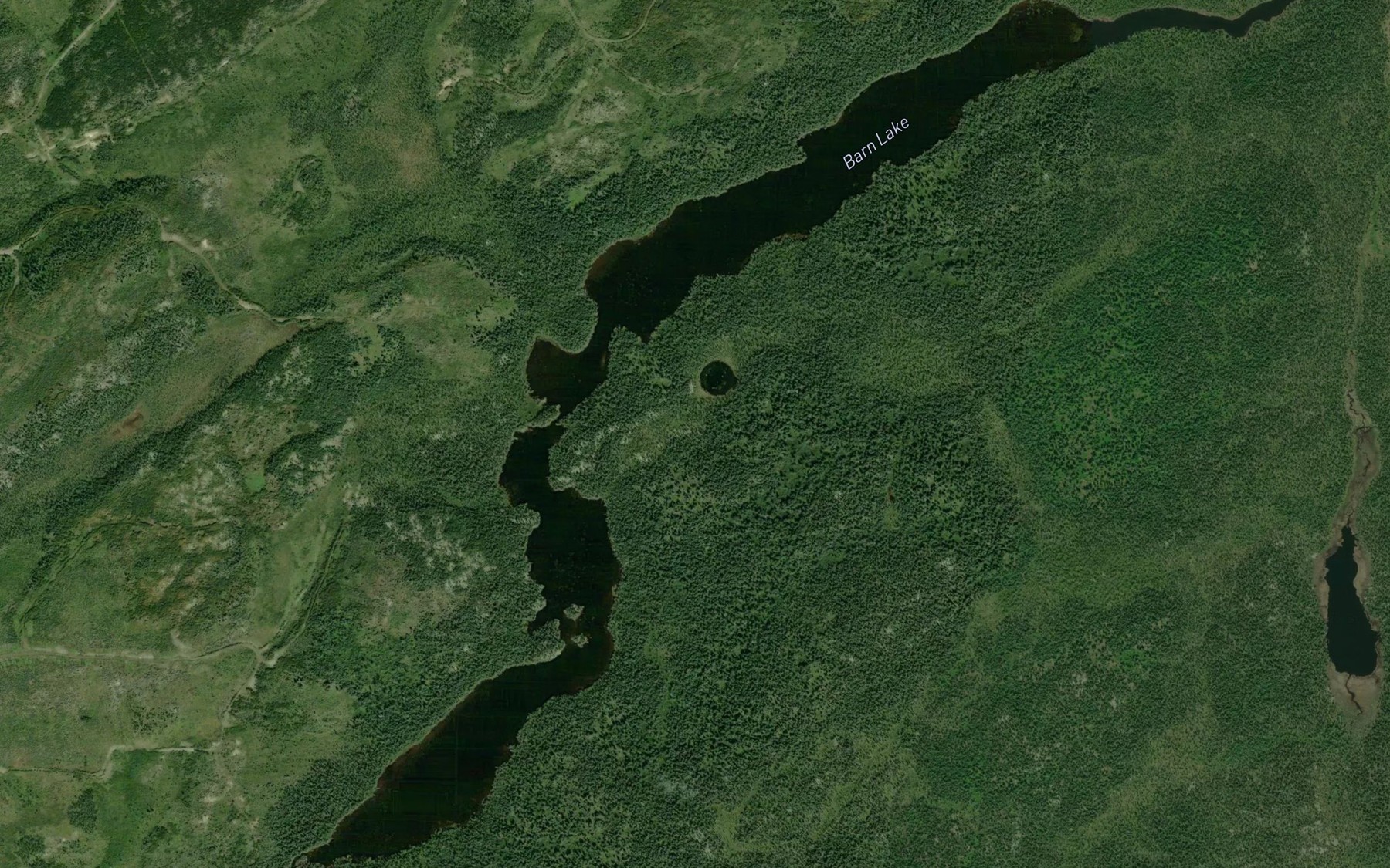 Satellite map of the Barn Lake
