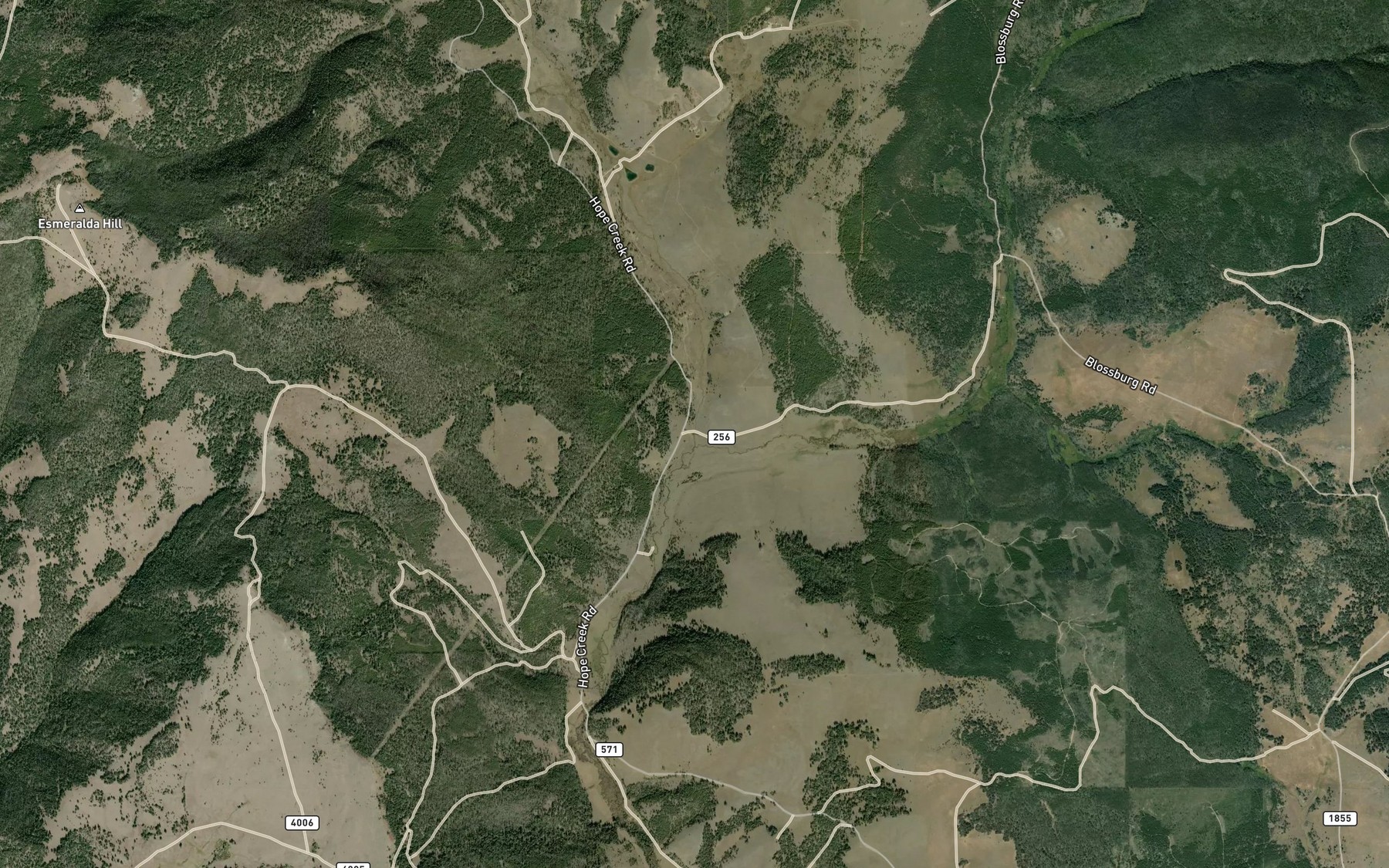 Satellite map of the Hope Creek