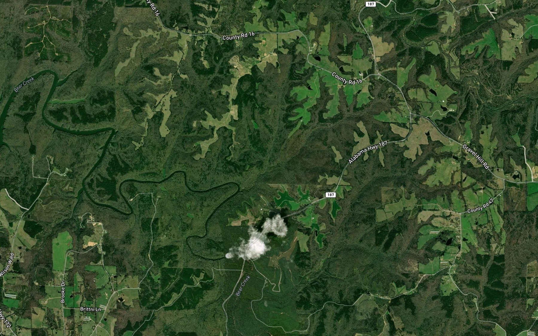 Satellite map of the Rocky Branch