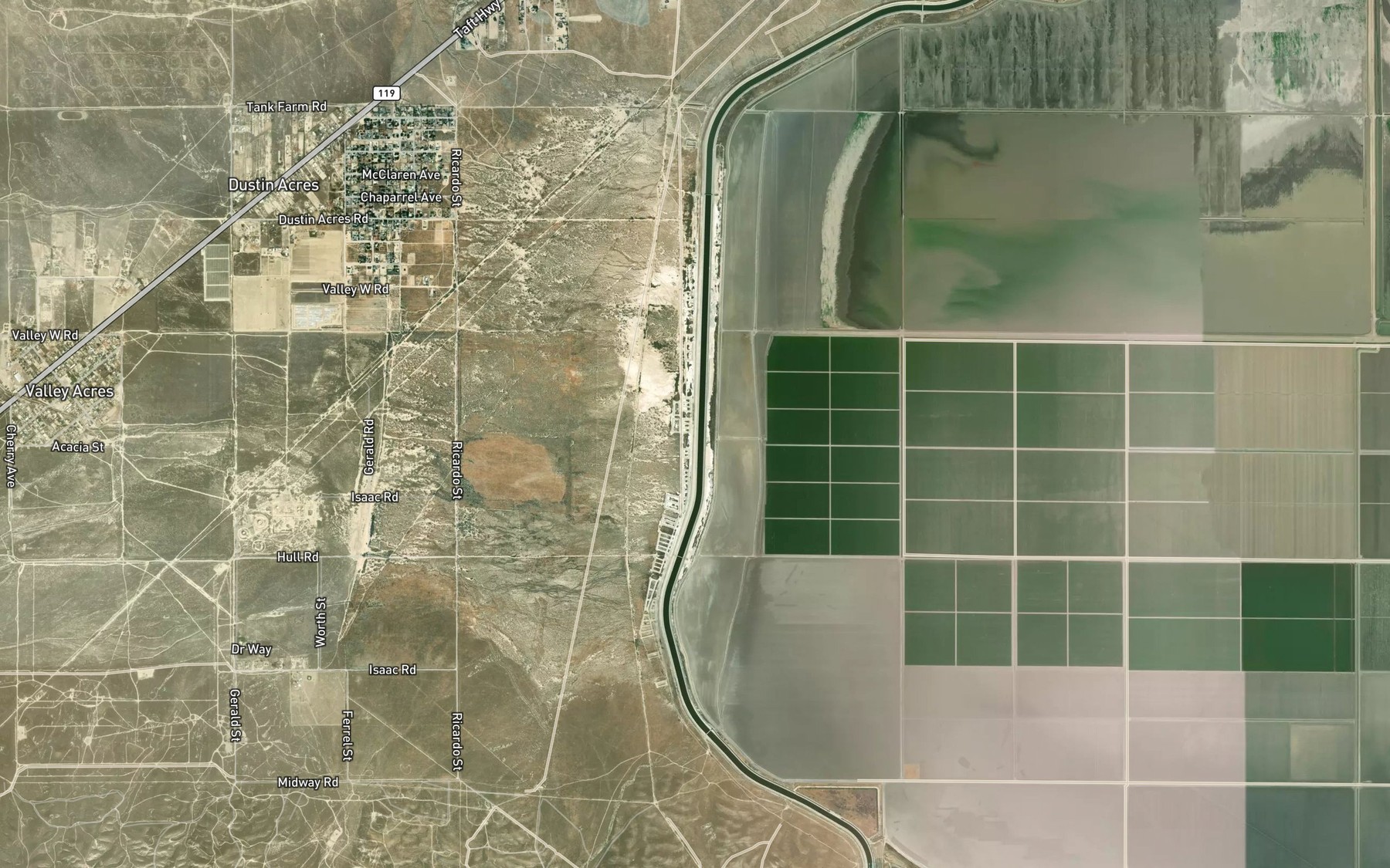 Satellite map of the Buena Vista Creek