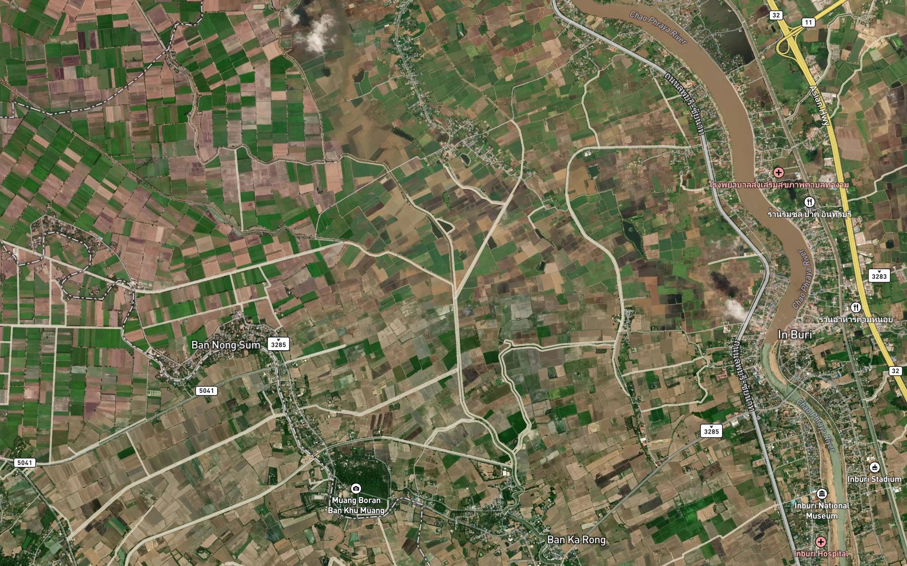 Satellite map of the Khlong Kai Lan