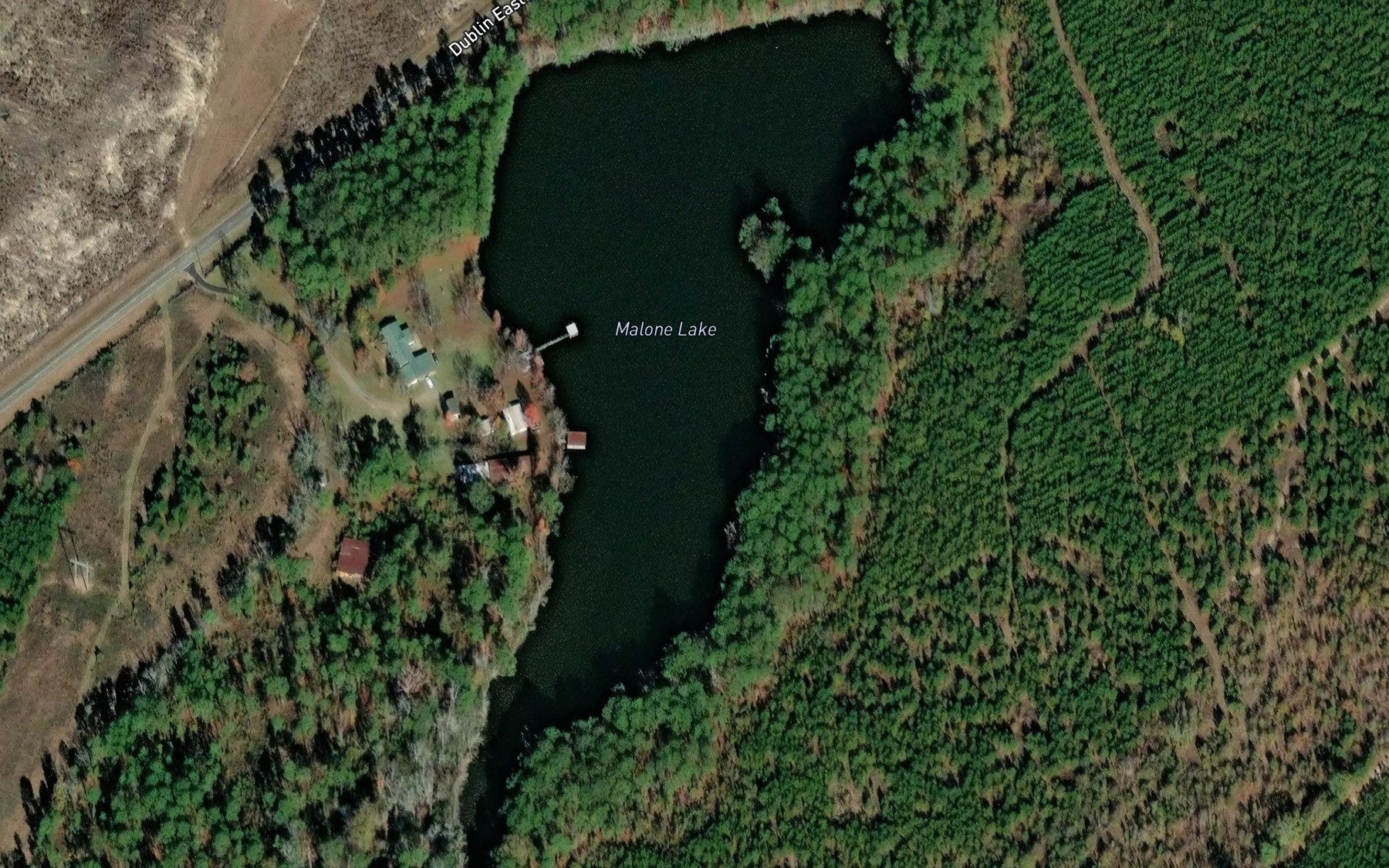 Satellite map of the Malone Lake