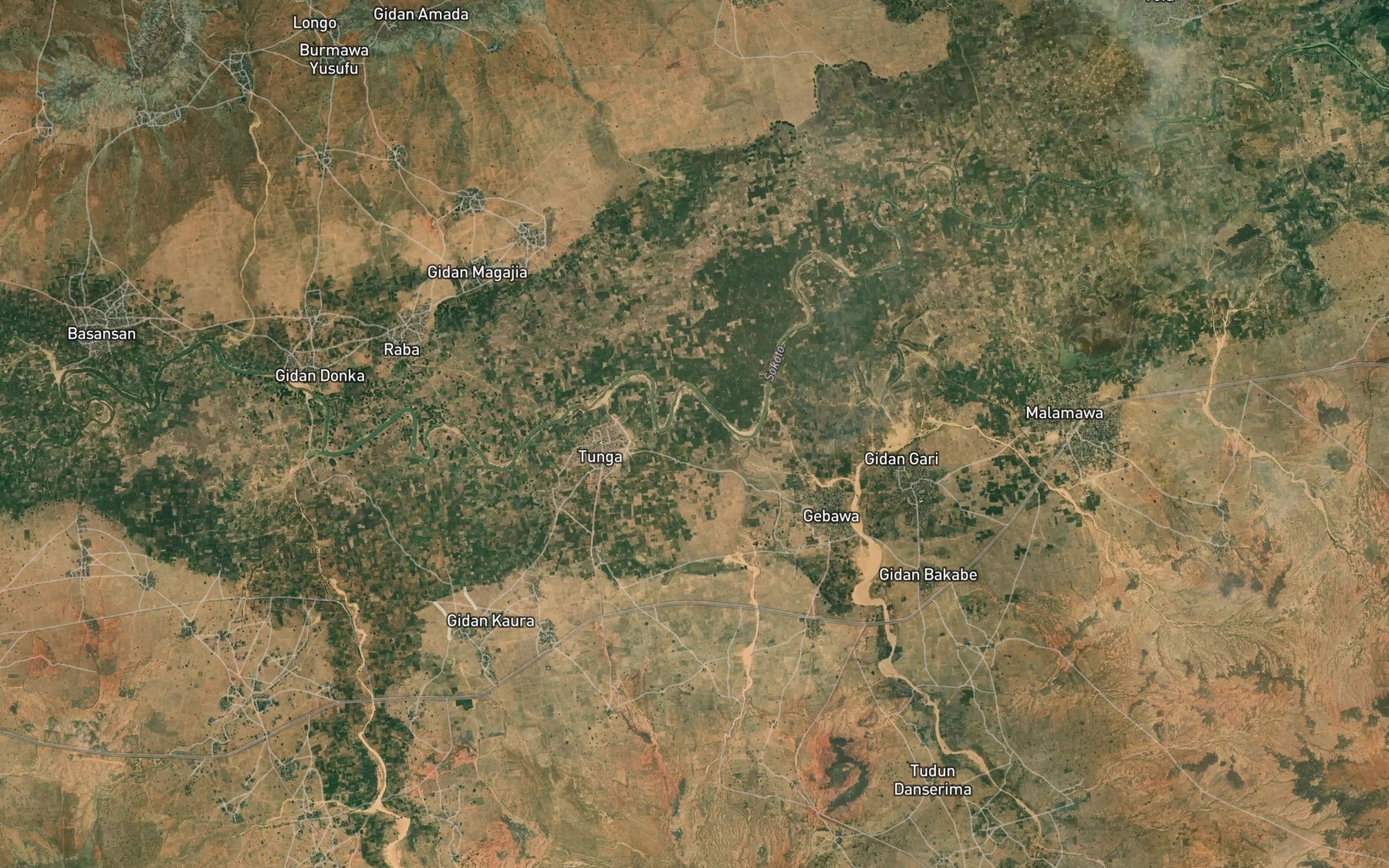 Satellite map of the River Dibo