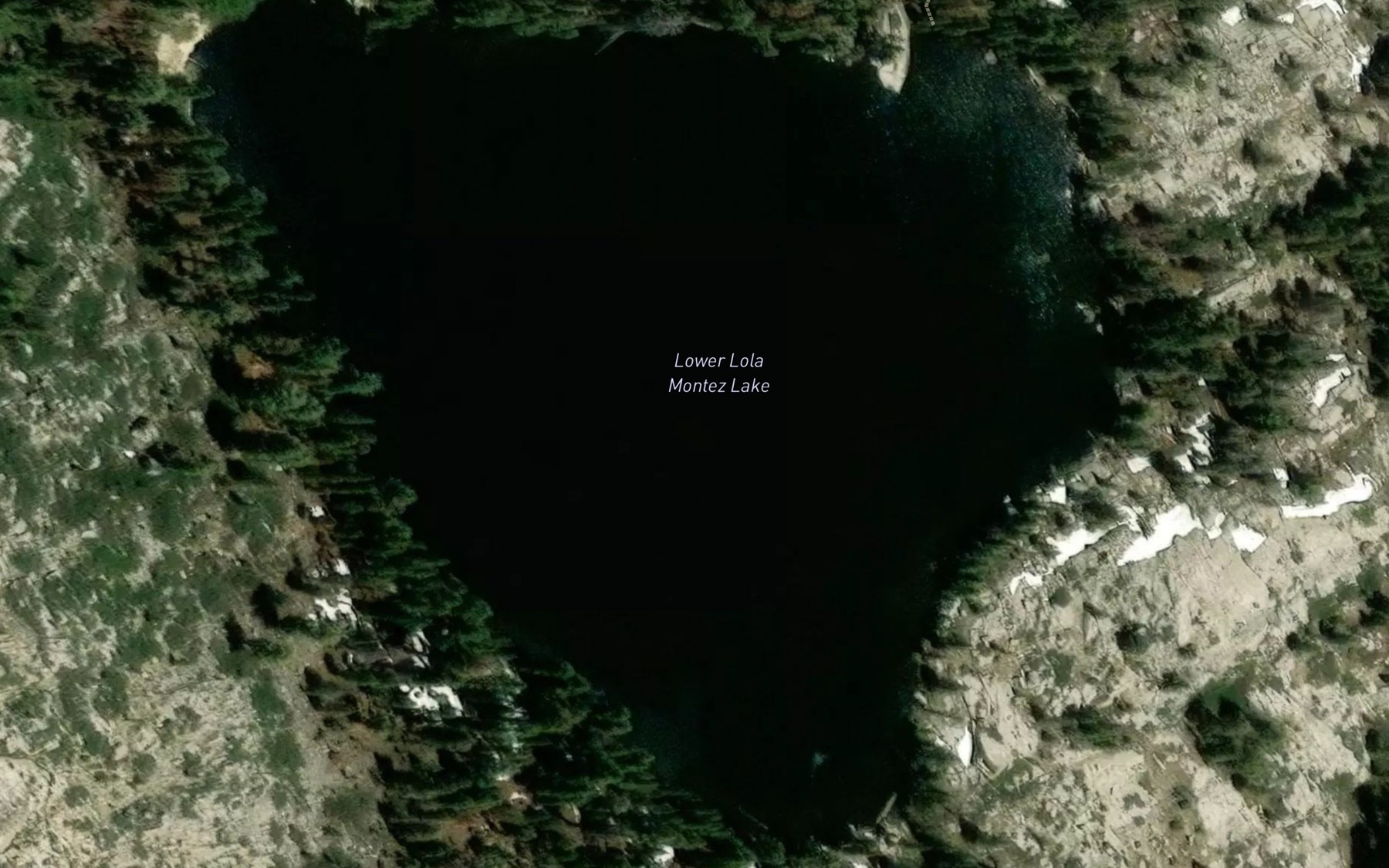 Satellite map of the Lower Lola Montez Lake