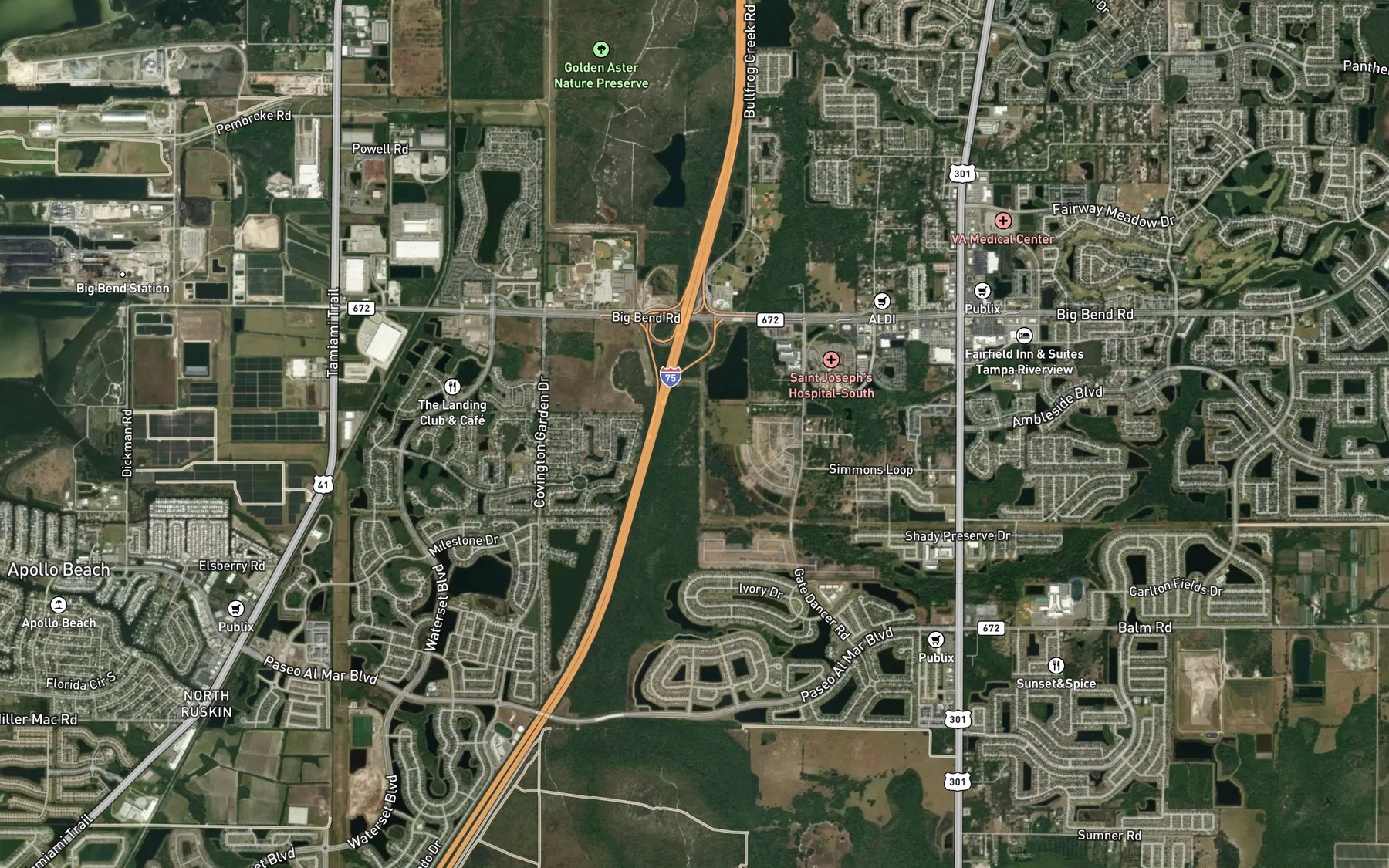 Satellite map of the Little Bullfrog Creek