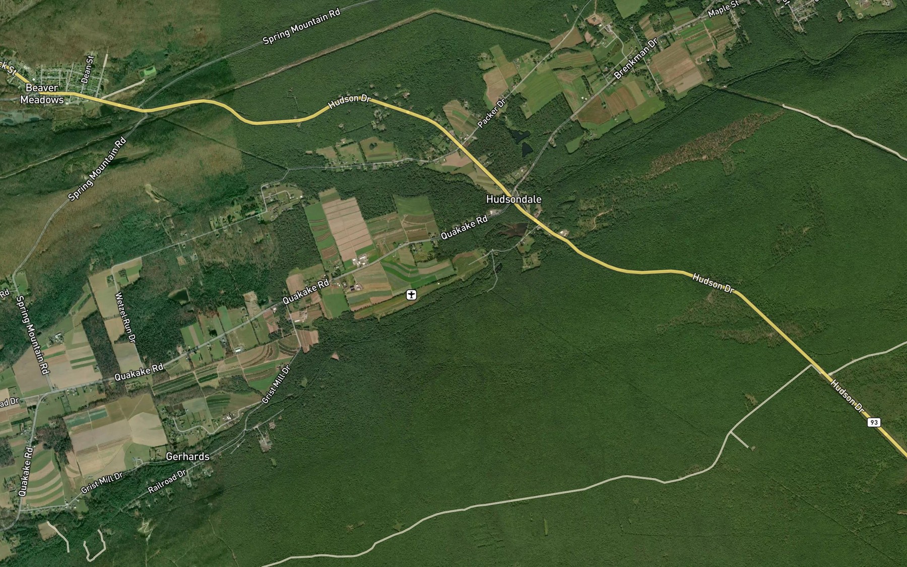 Satellite map of the Oberson Run