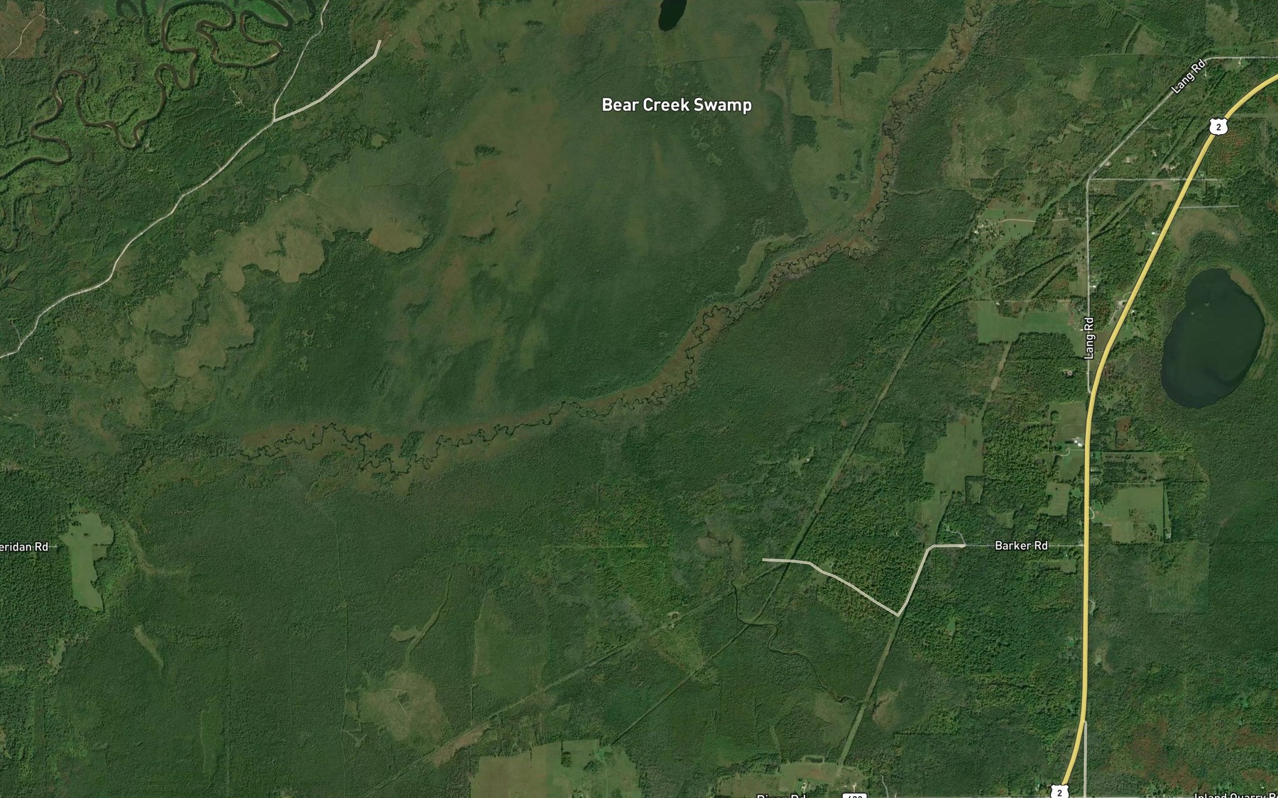 Satellite map of the Little Bear Creek
