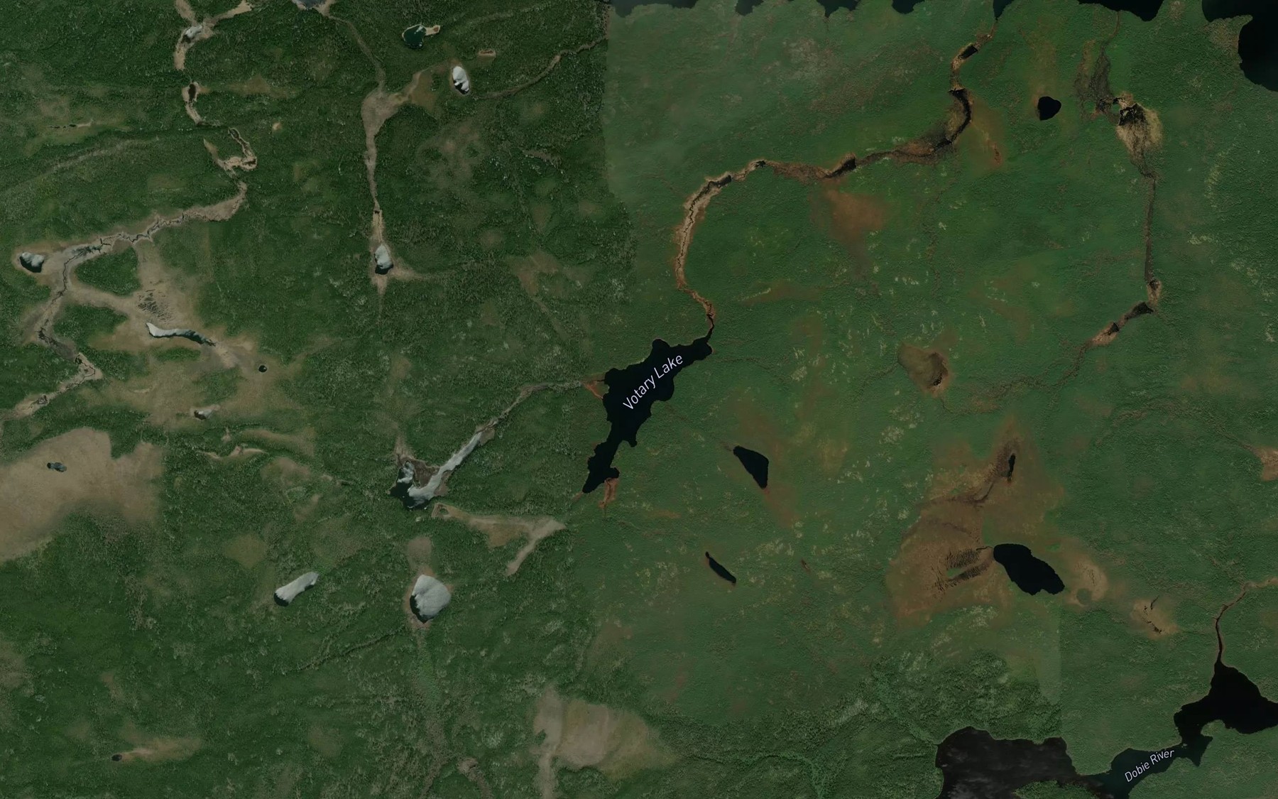 Satellite map of the Votary Lake