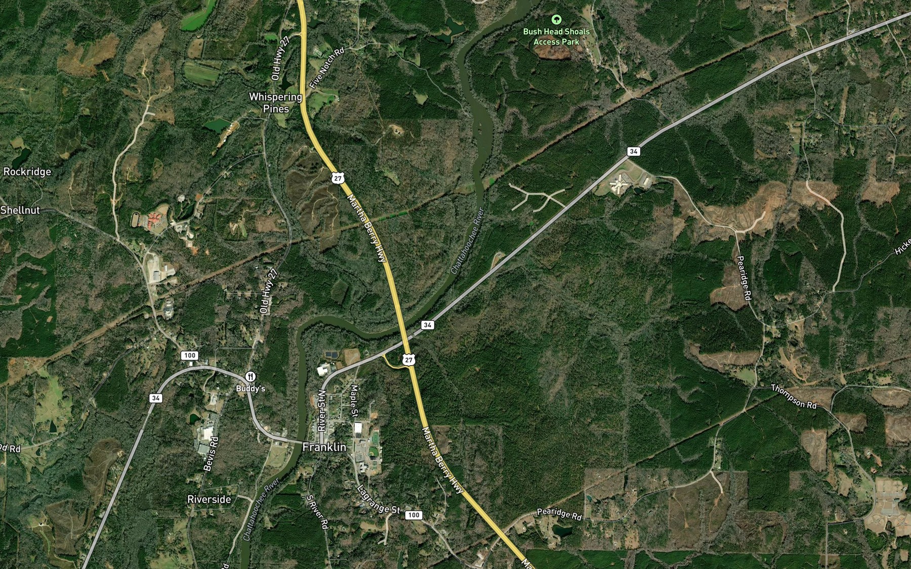 Satellite map of the Lumpkin Creek
