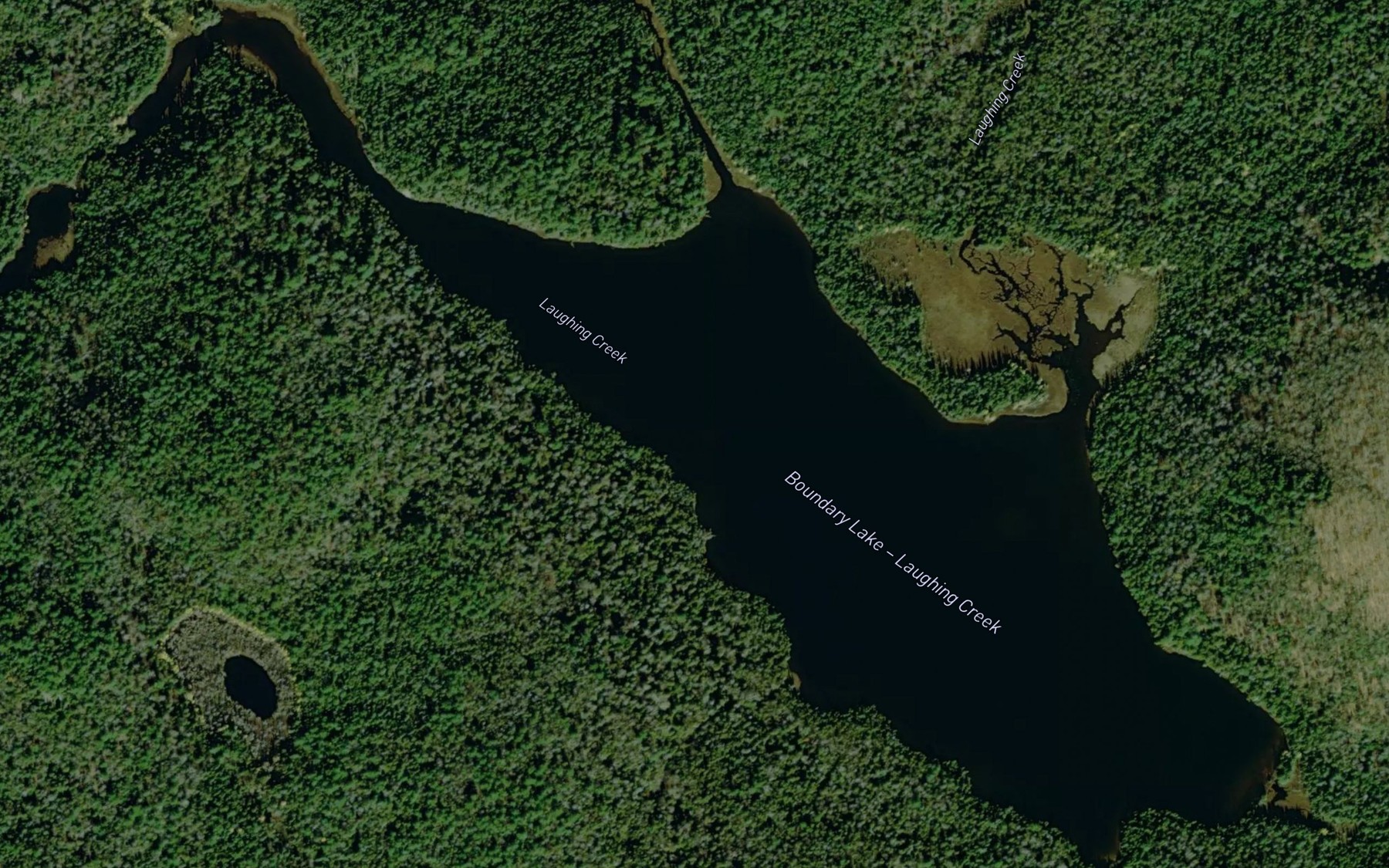 Satellite map of the Boundary Lake