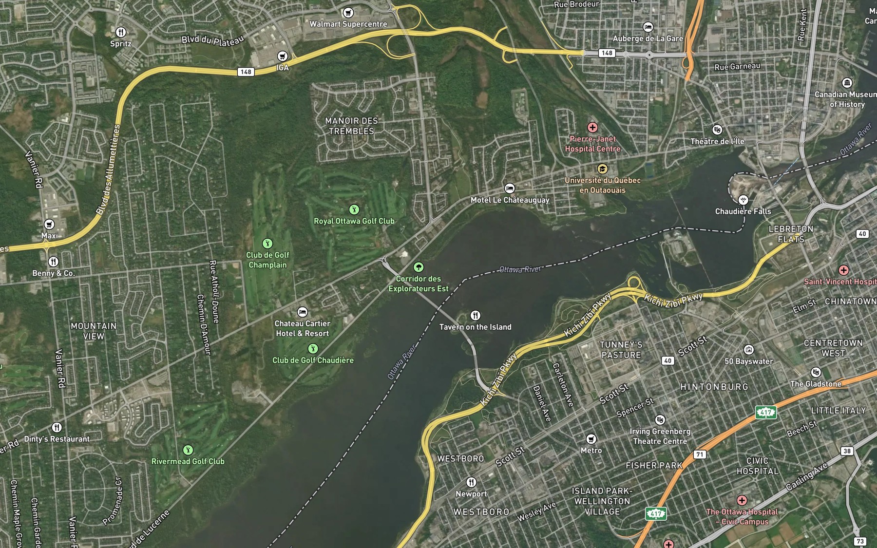 Satellite map of the Rapides Remic