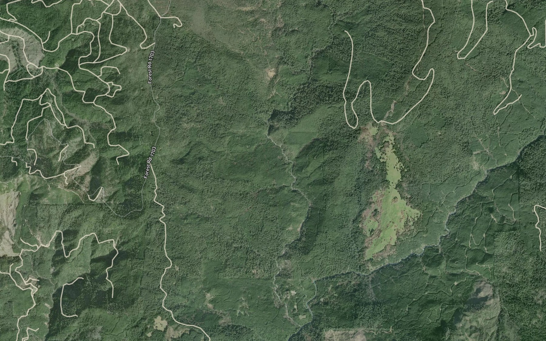 Satellite map of the North Fork Pistol River