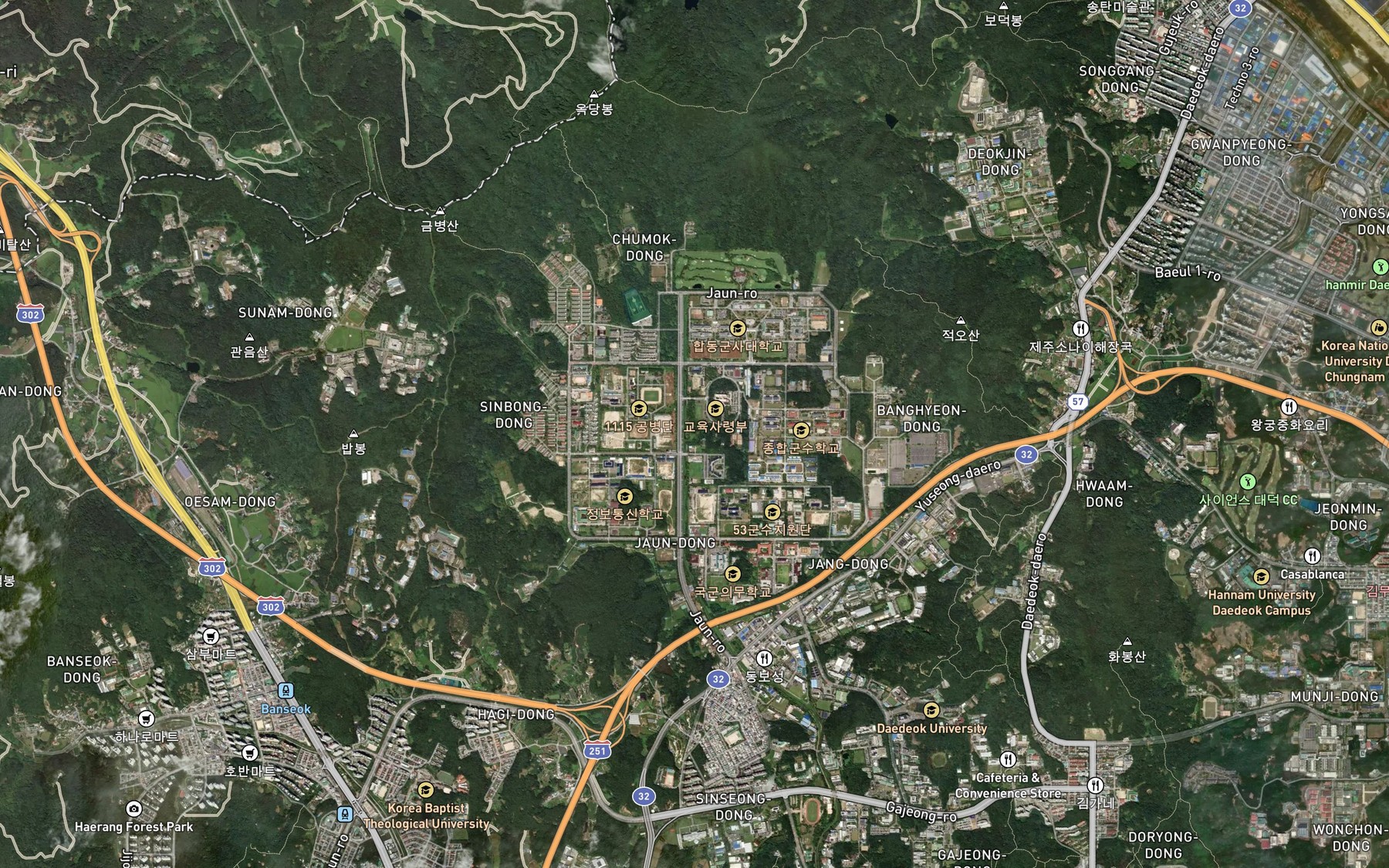 Satellite map of the Tokchin-soryuji