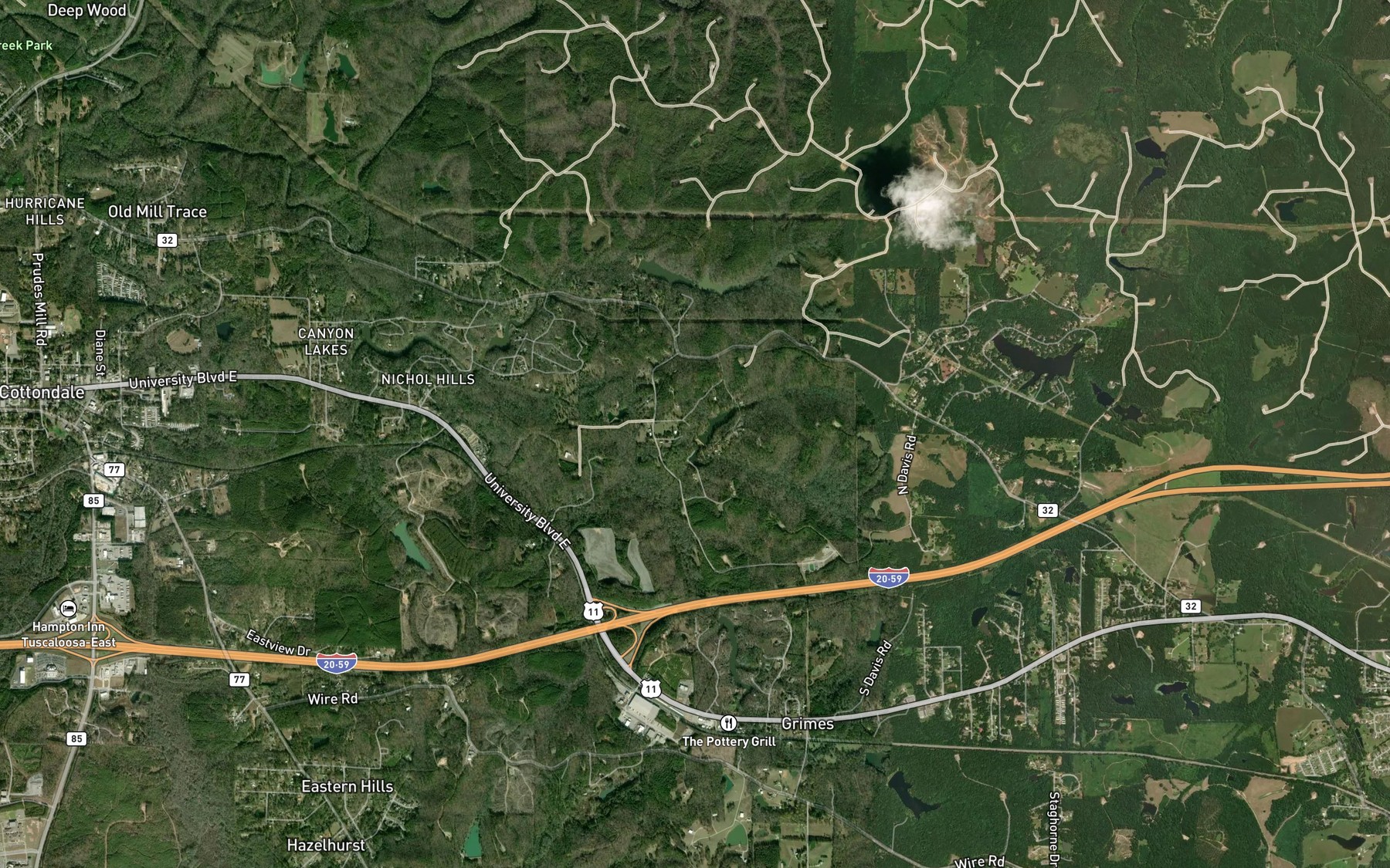 Satellite map of the Camp Horne Lake Number 2