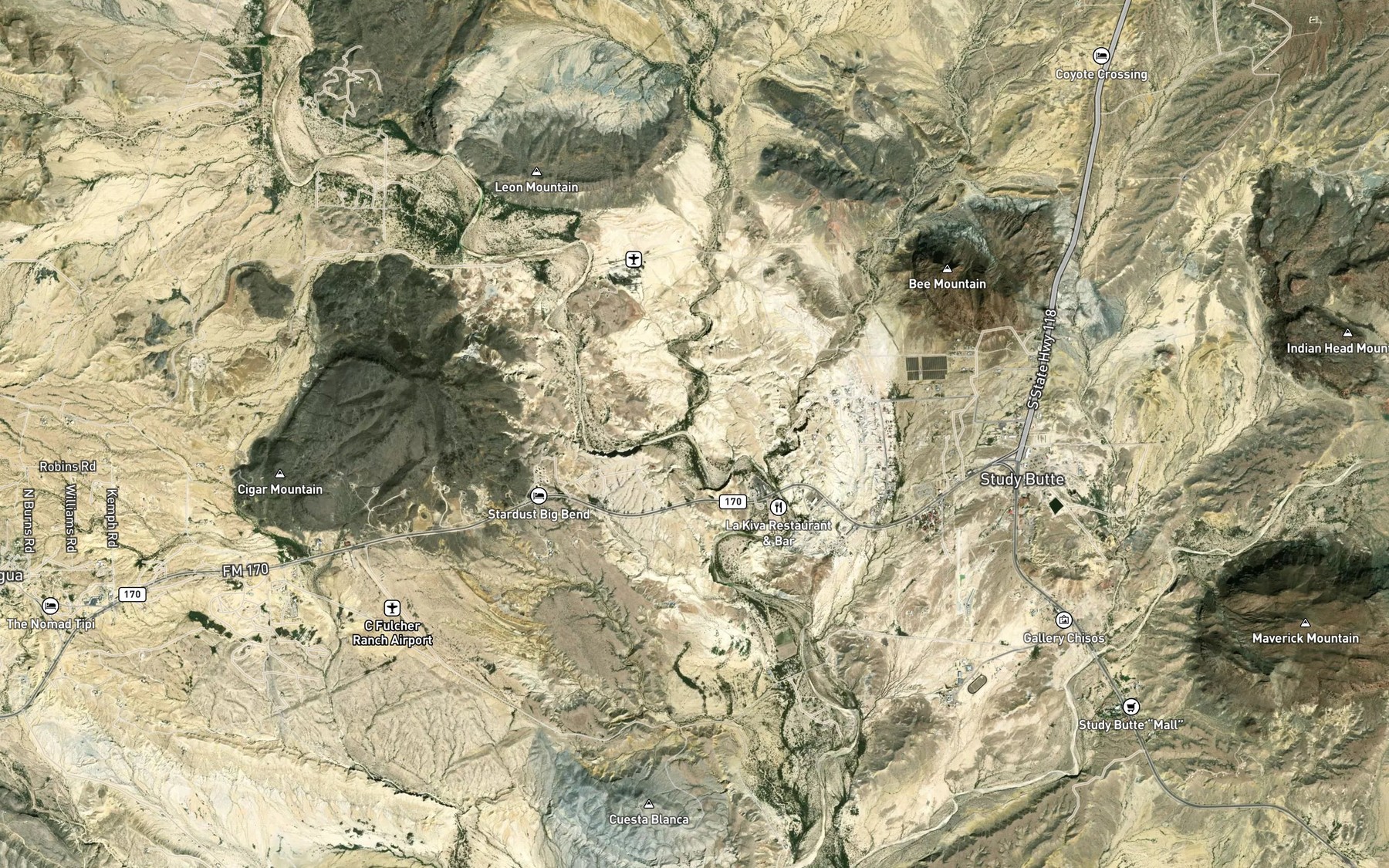 Satellite map of the Dark Canyon Creek