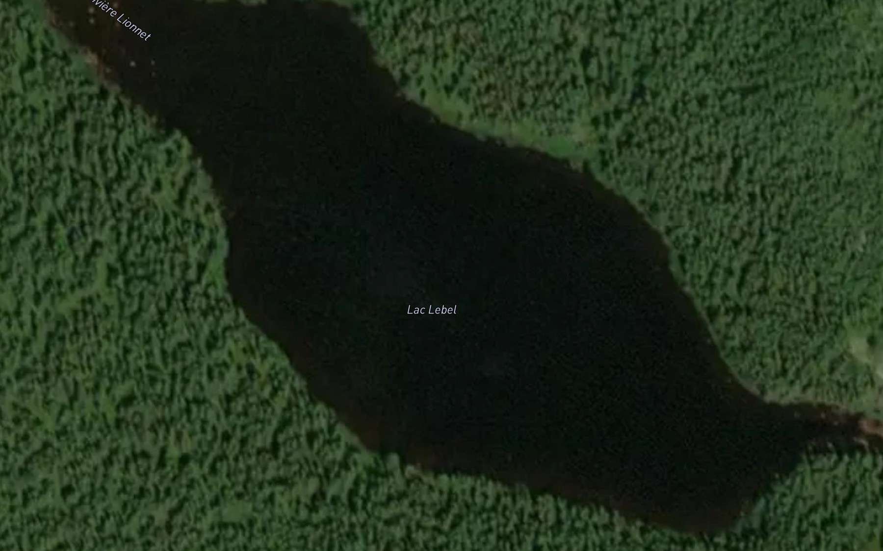 Satellite map of the Lac Lebel
