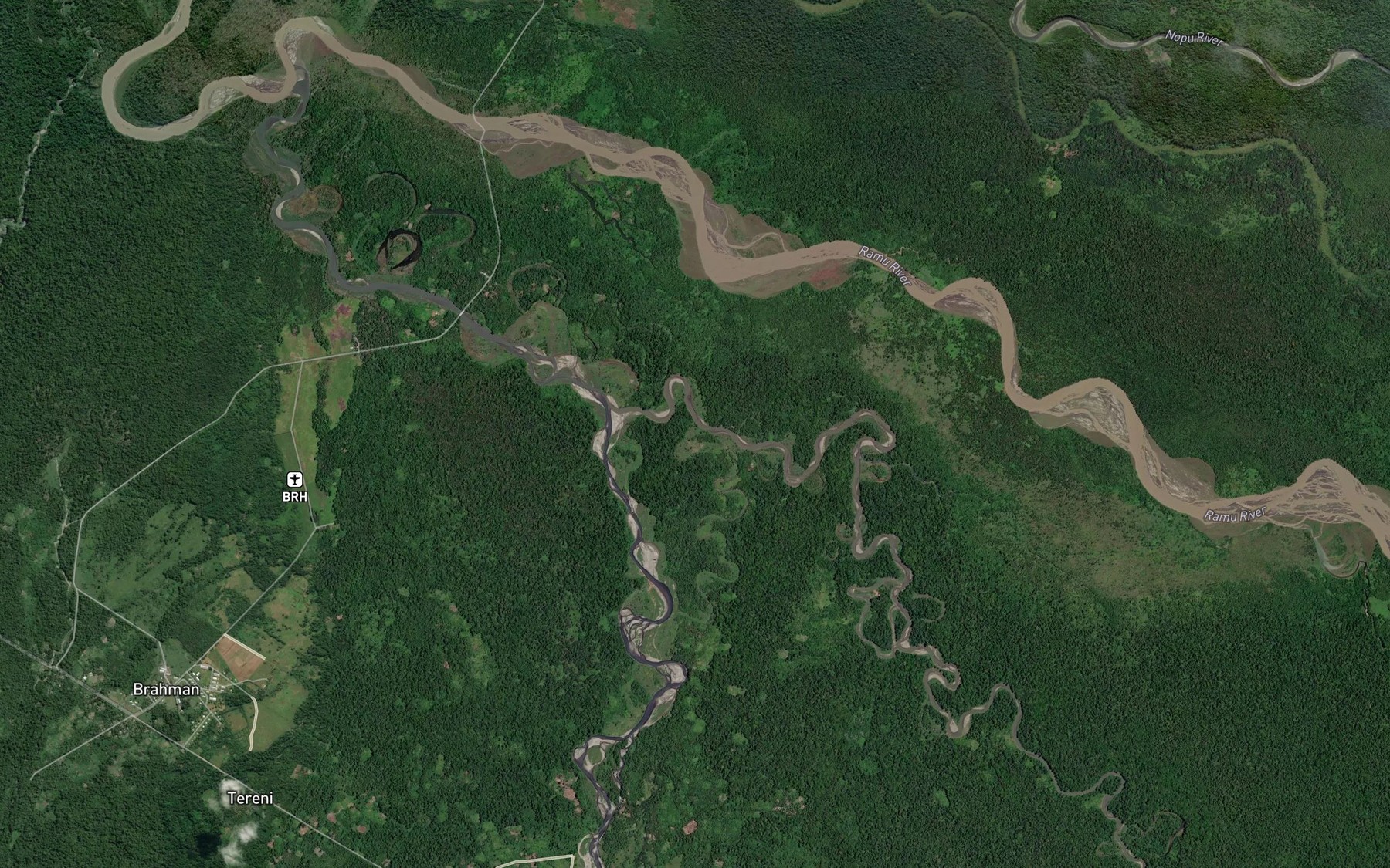 Satellite map of the Tauya River