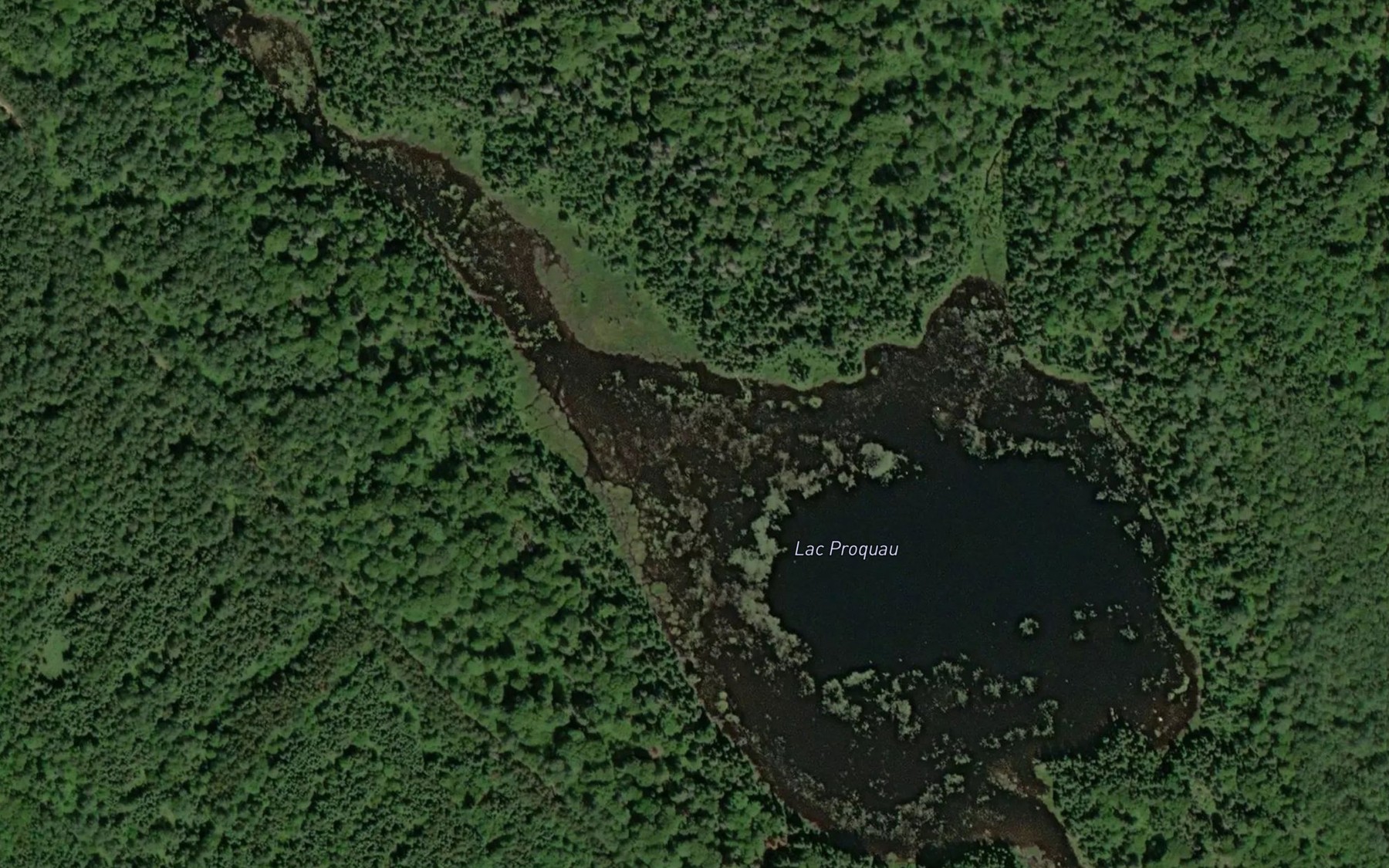 Satellite map of the Lac Proquau