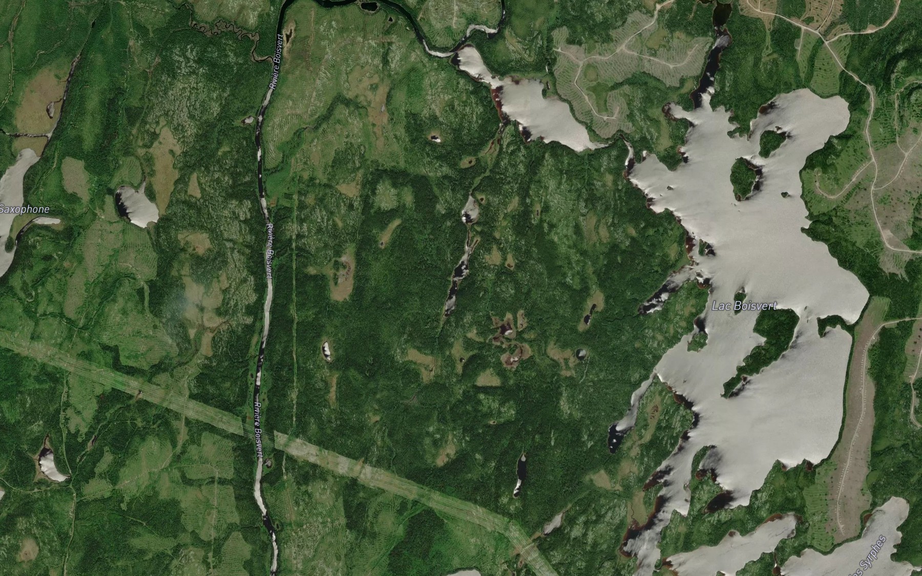 Satellite map of the Lac Ecueille