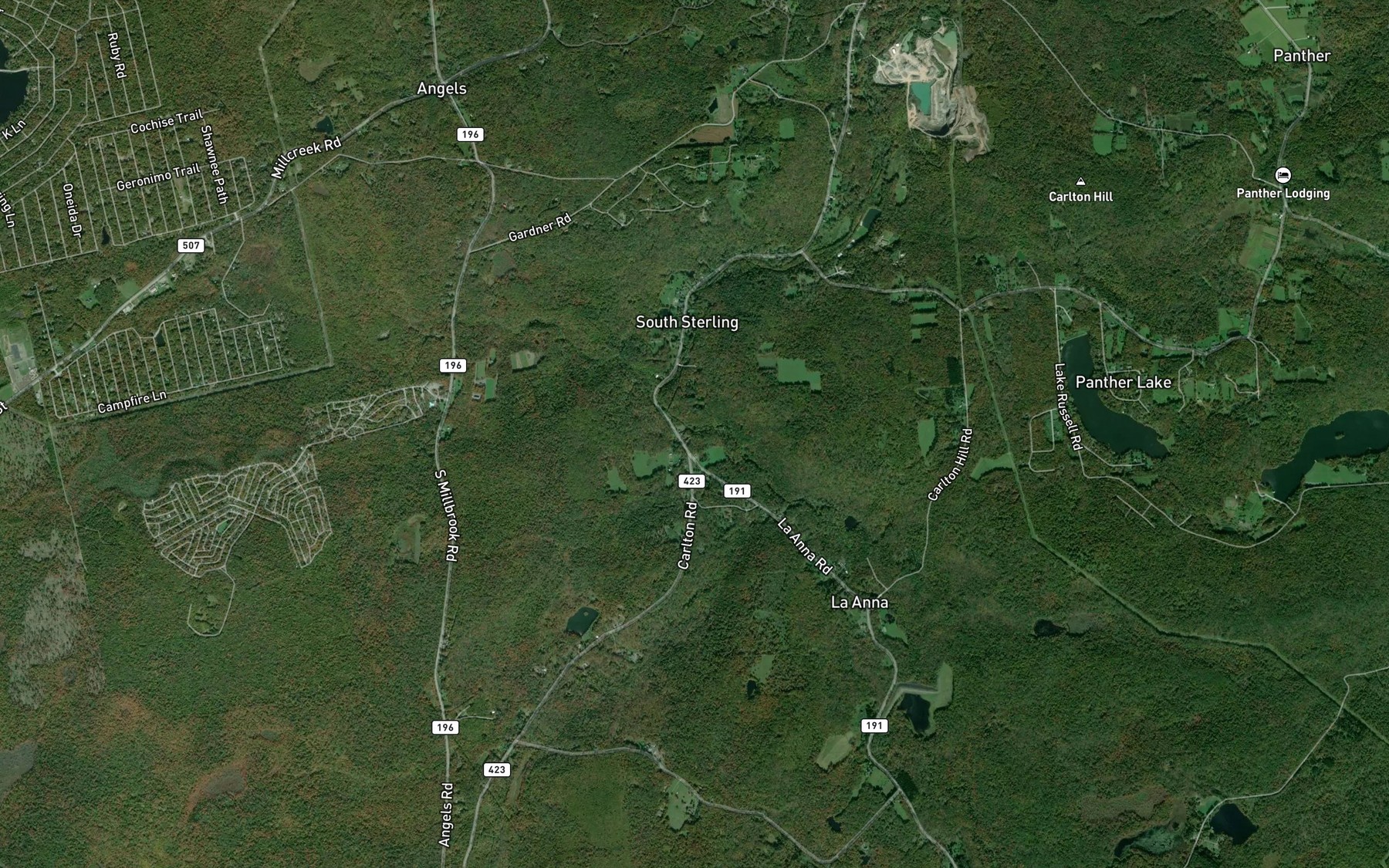 Satellite map of the Manny Run