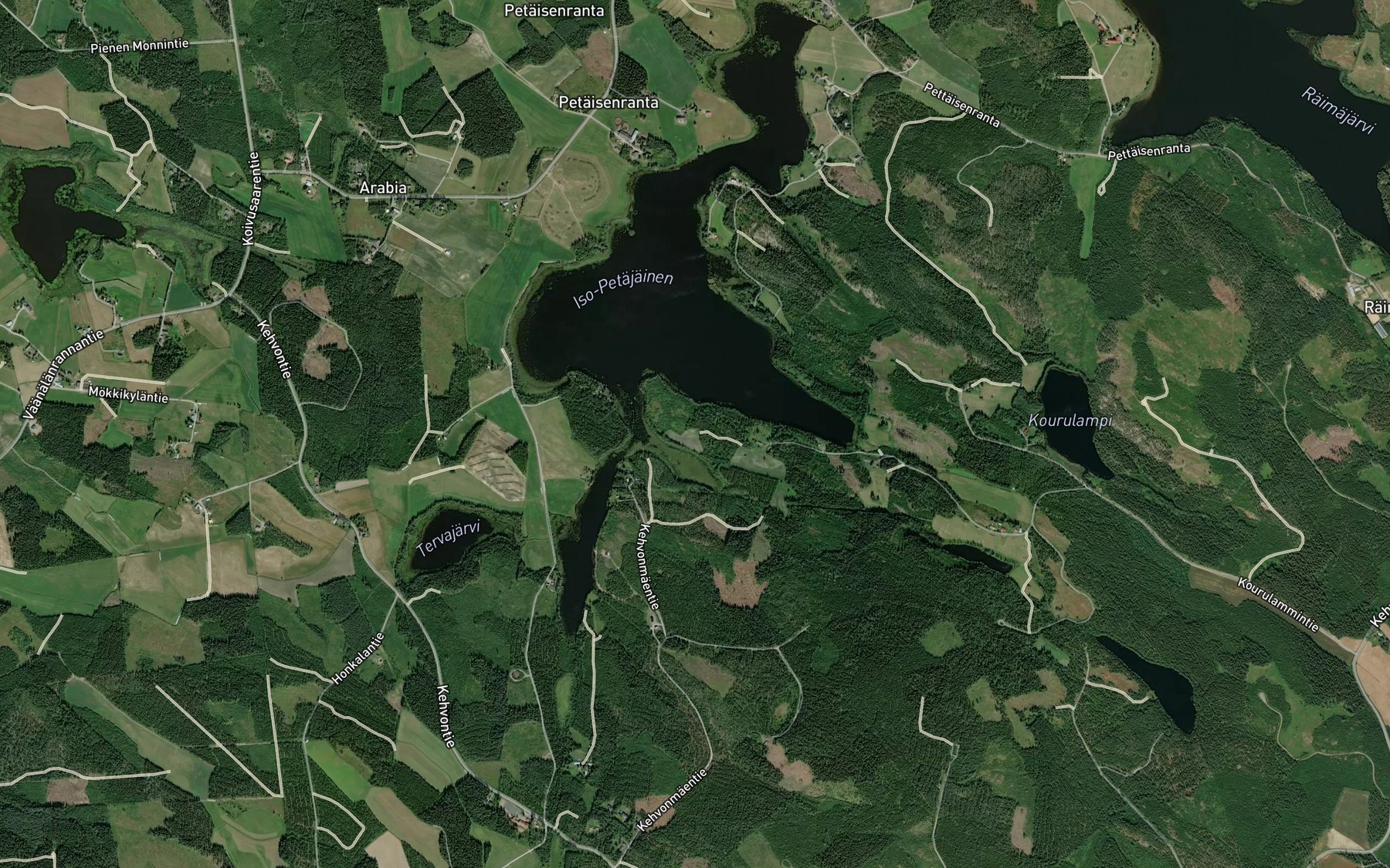 Satellite map of the Pettainen