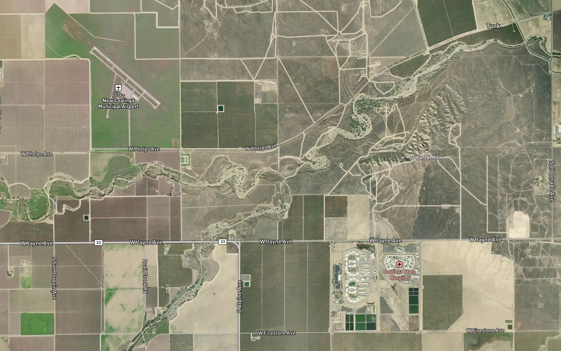 Satellite map of the Jacalitos Creek