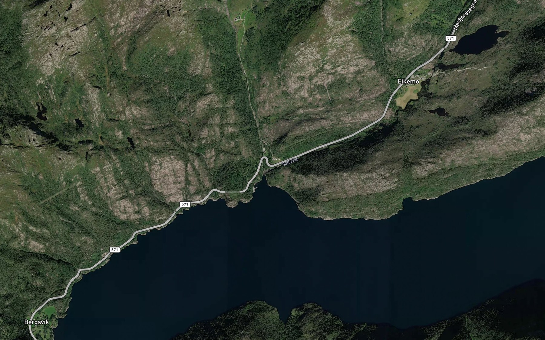 Satellite map of the Eikemofossen