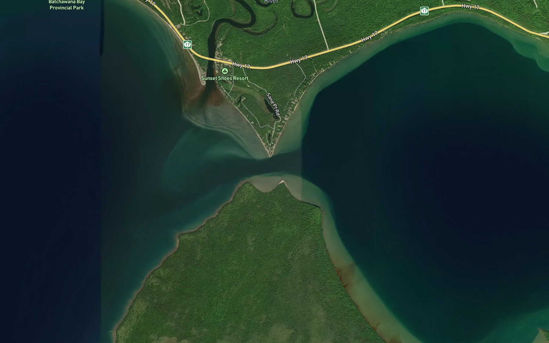 Satellite map of the The Narrows