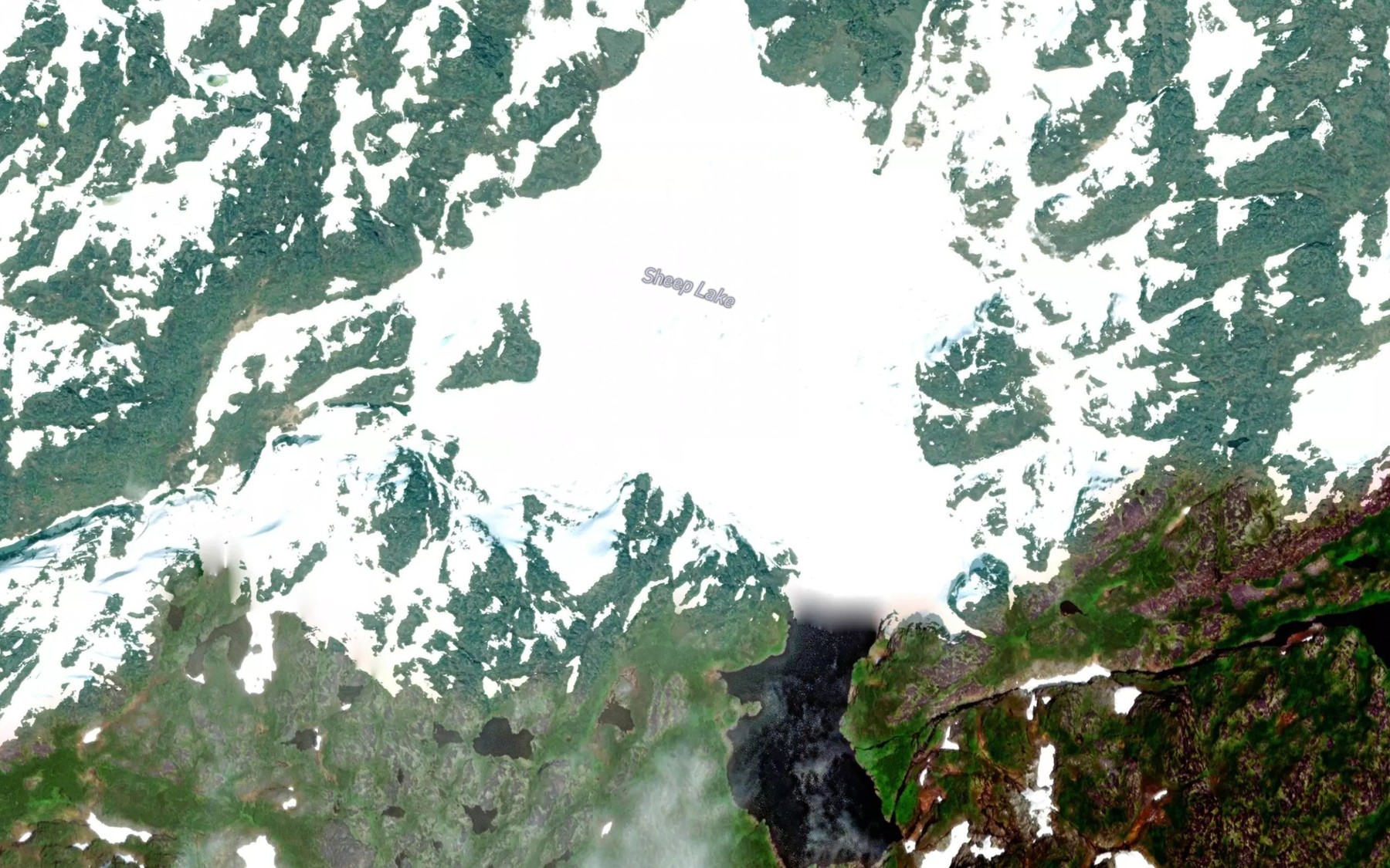 Satellite map of the Sheep Lake