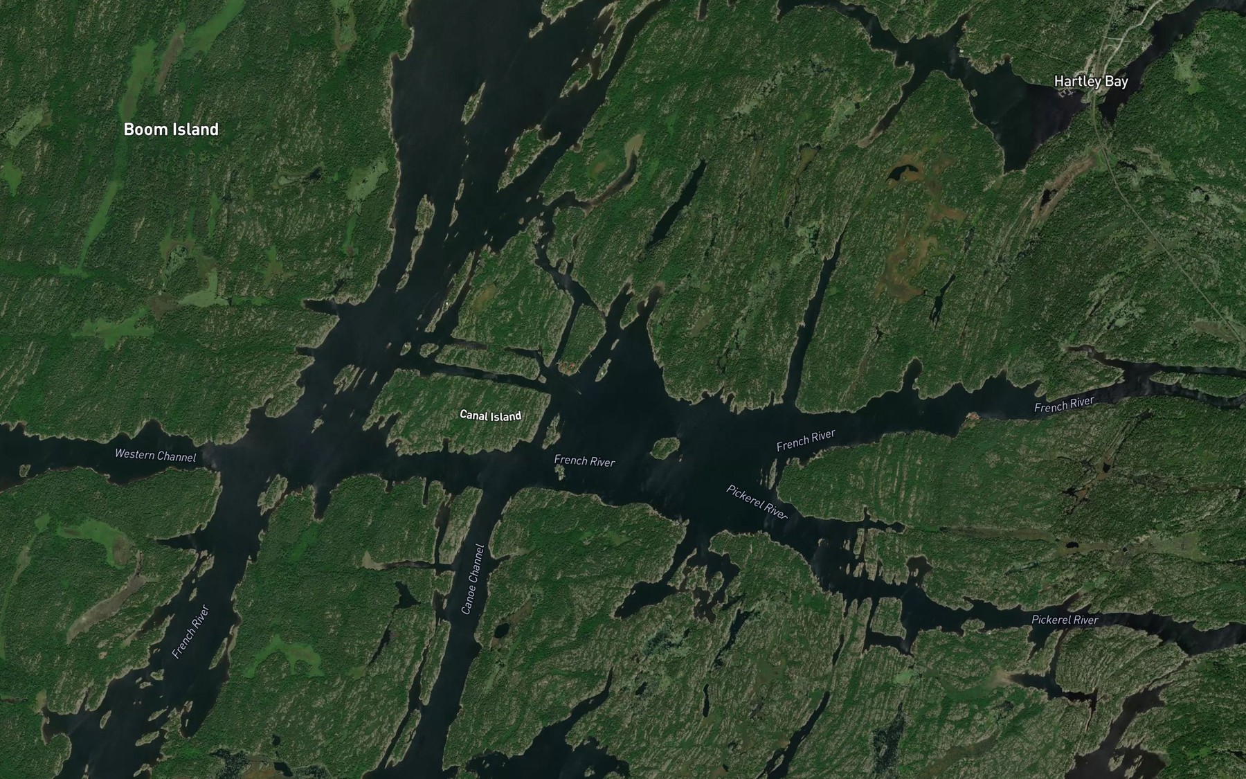 Satellite map of the Ox Bay