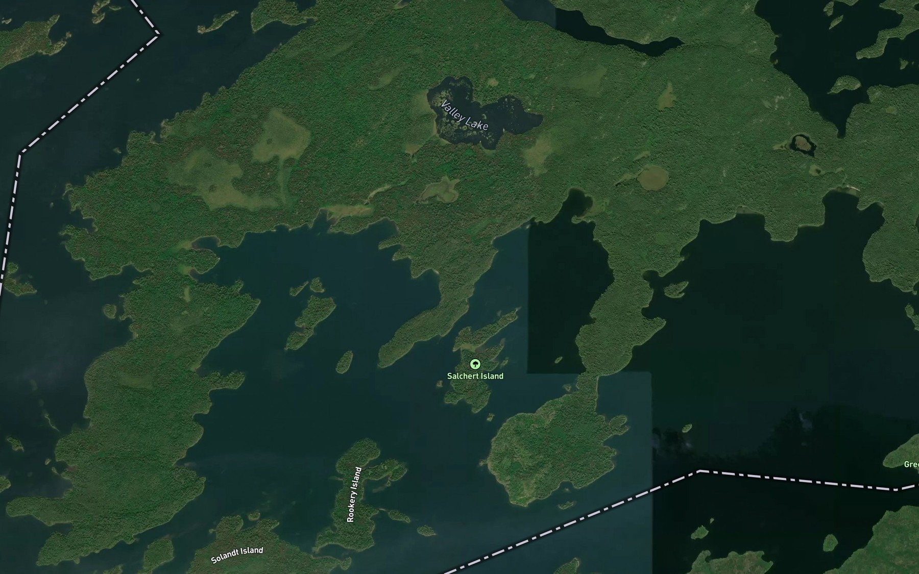 Satellite map of the Little Merriam Bay