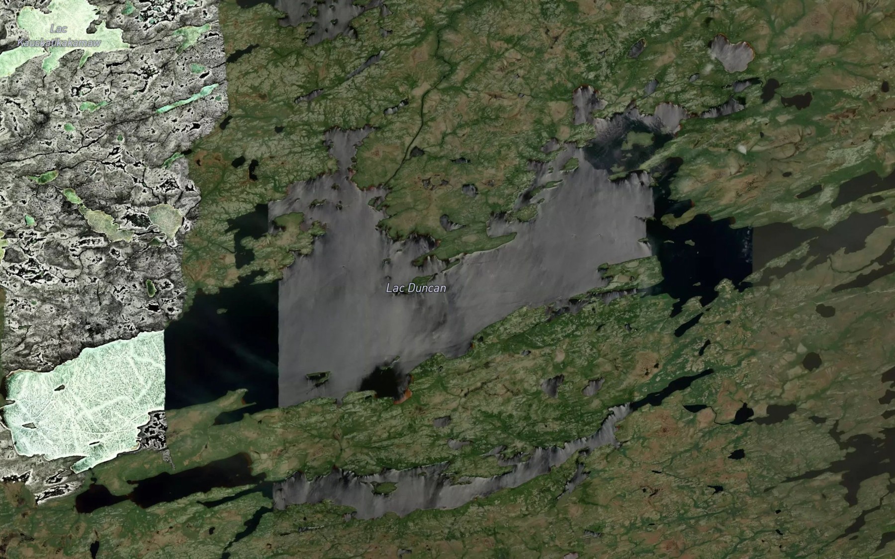 Satellite map of the Lac Duncan