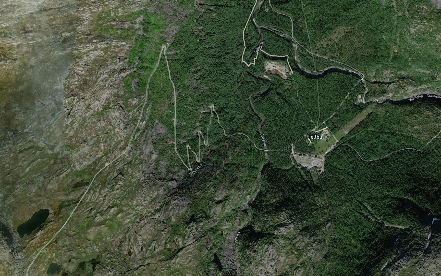 Satellite map of the Skilelva