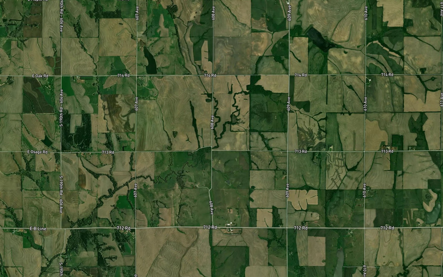 Satellite map of the Adamson Creek