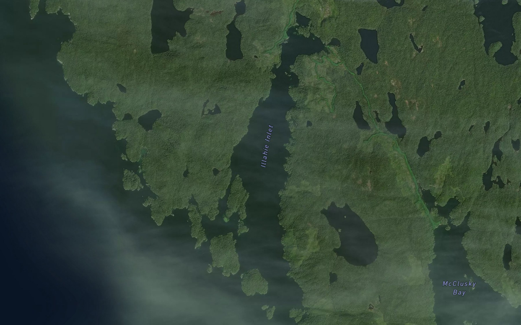 Satellite map of the Illahie Inlet