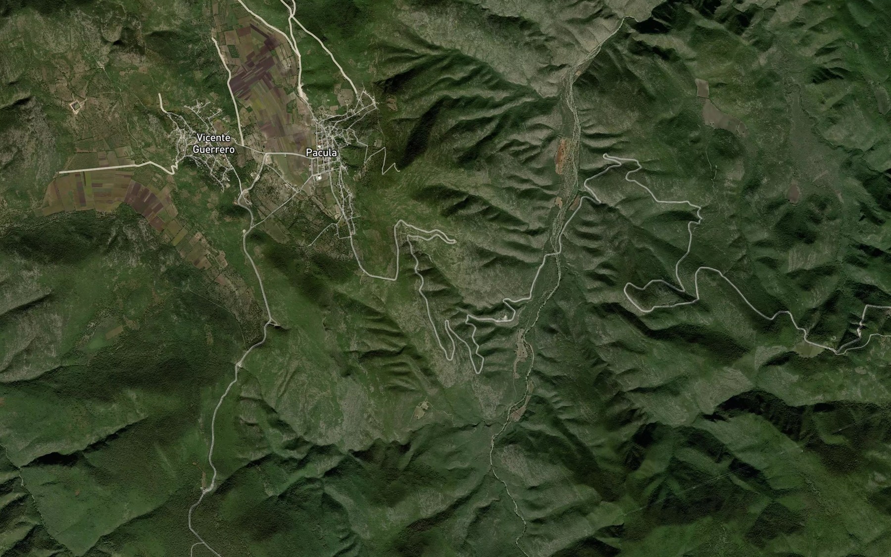 Satellite map of the Barranca Las Lagartijas