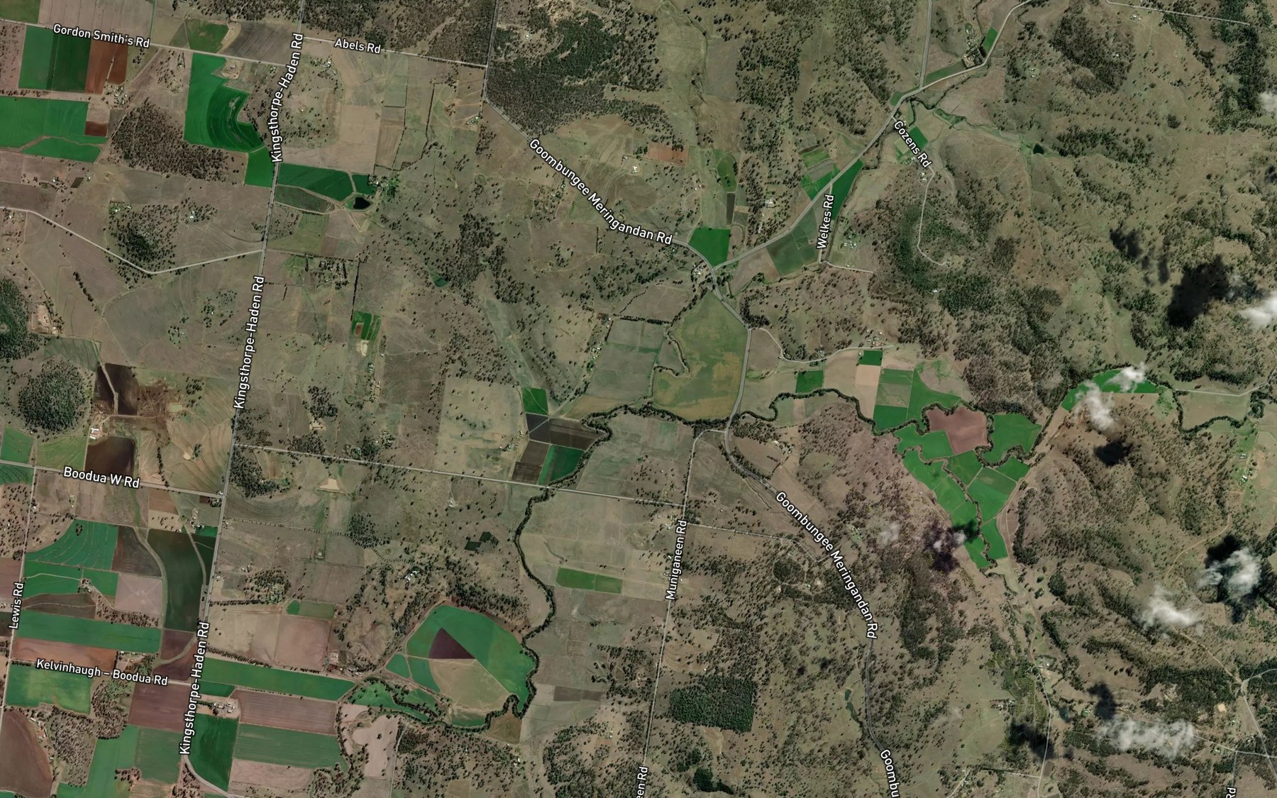 Satellite map of the Cooby Creek
