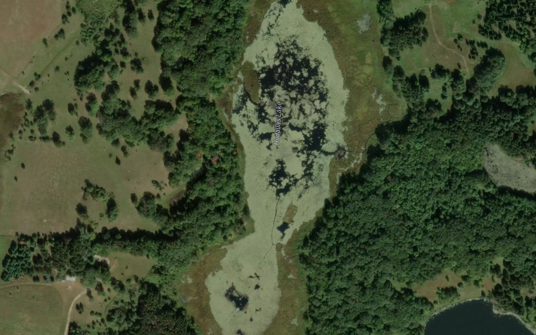 Satellite map of the Hudallas Lake