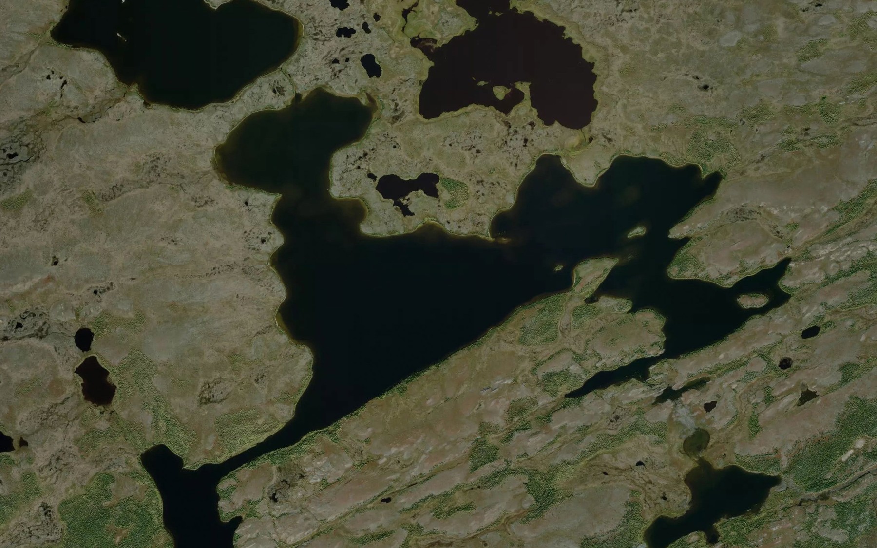 Satellite map of the Coutts Lake