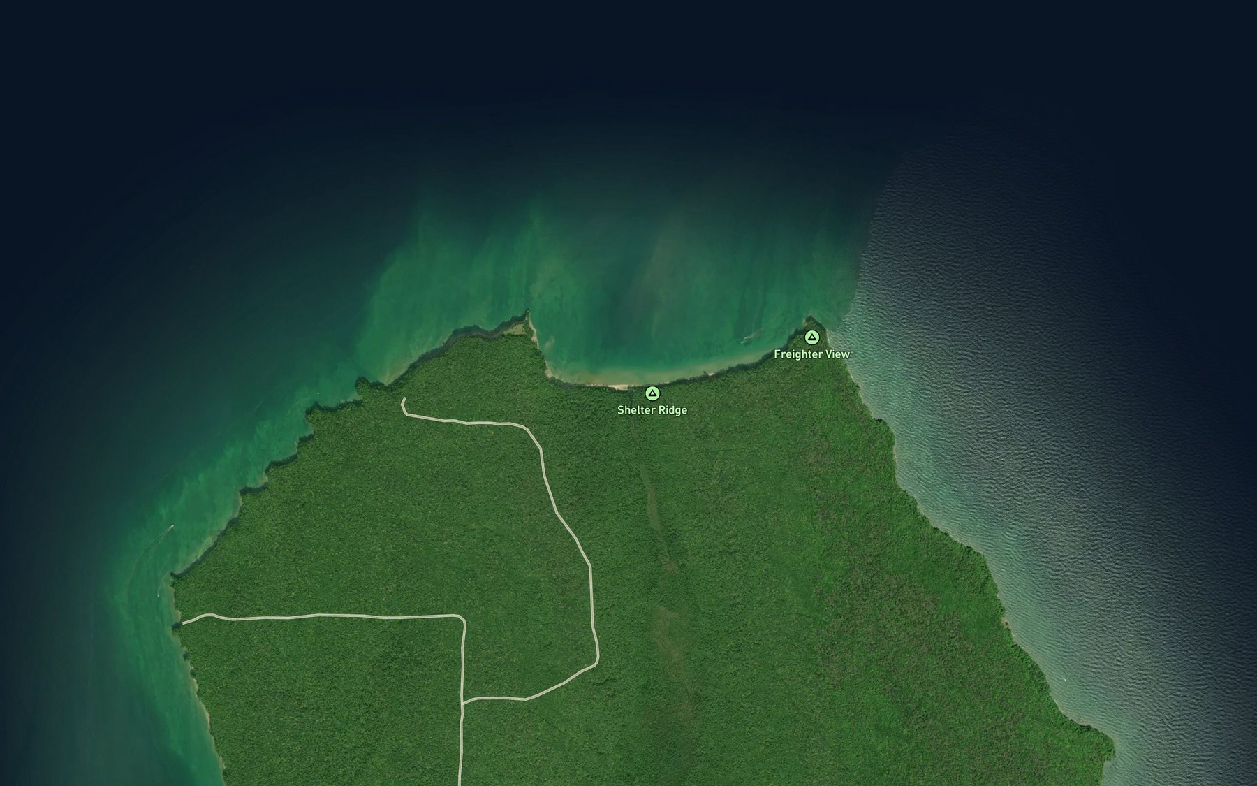 Satellite map of the Echo Lake Creek
